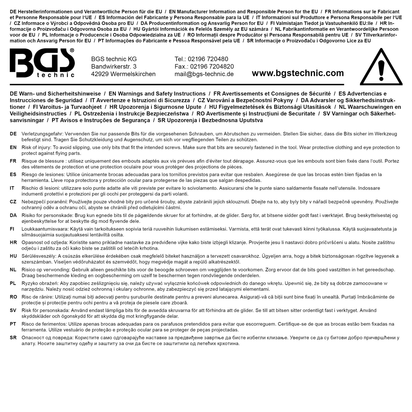 BGS Screwdriver Bit Set