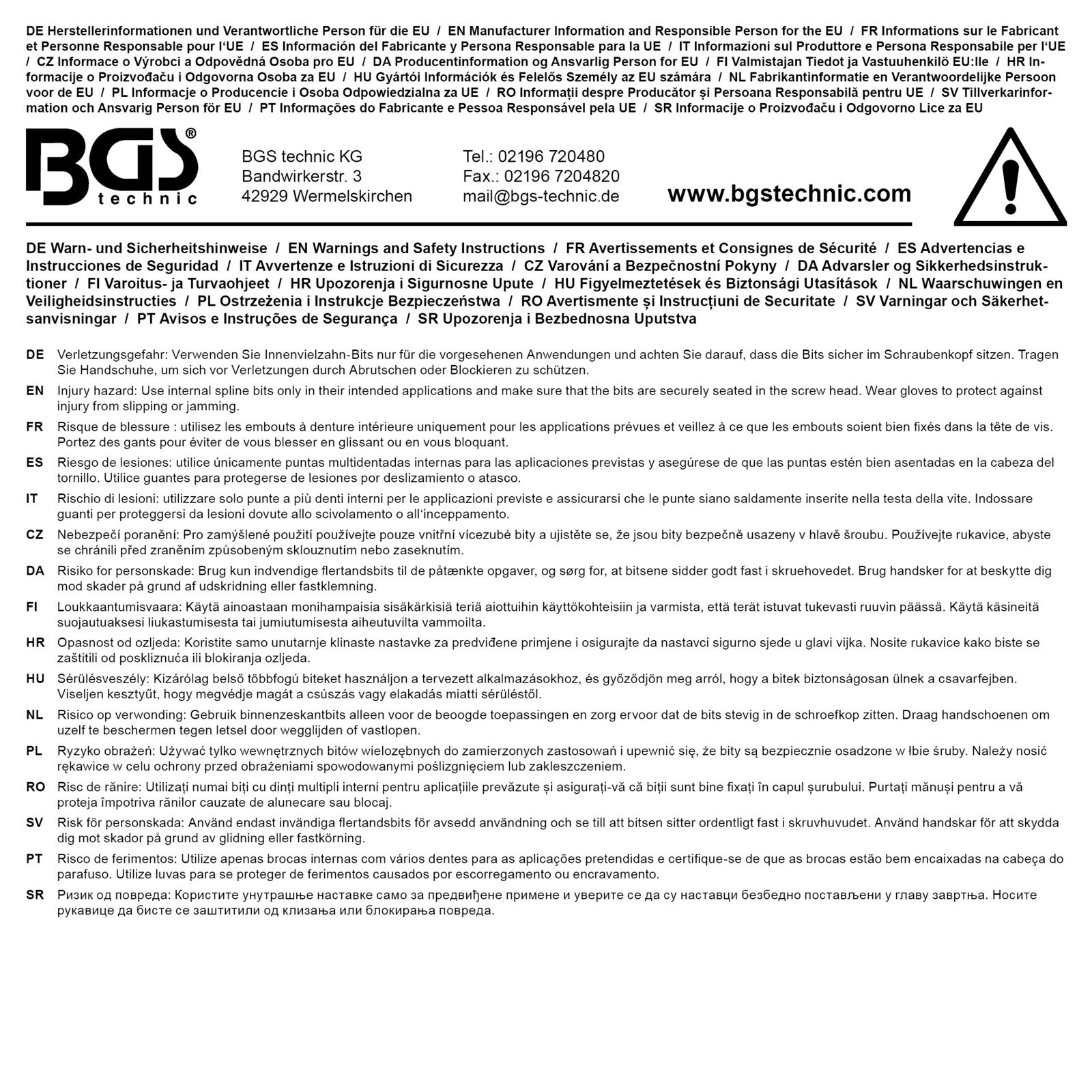 BGS Screwdriver Bit
