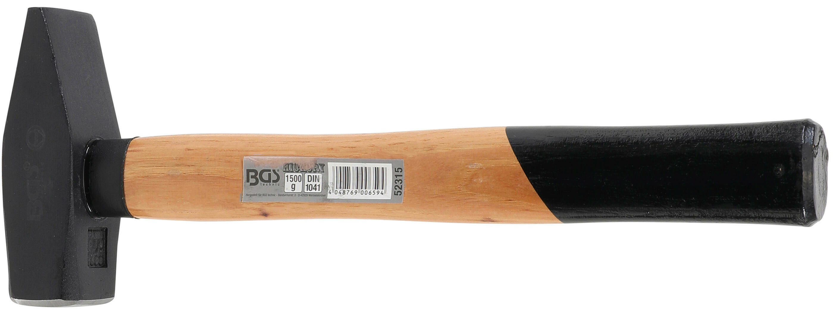 Schlosserhammer | Hickory-Stiel | DIN 1041 | 1500 g