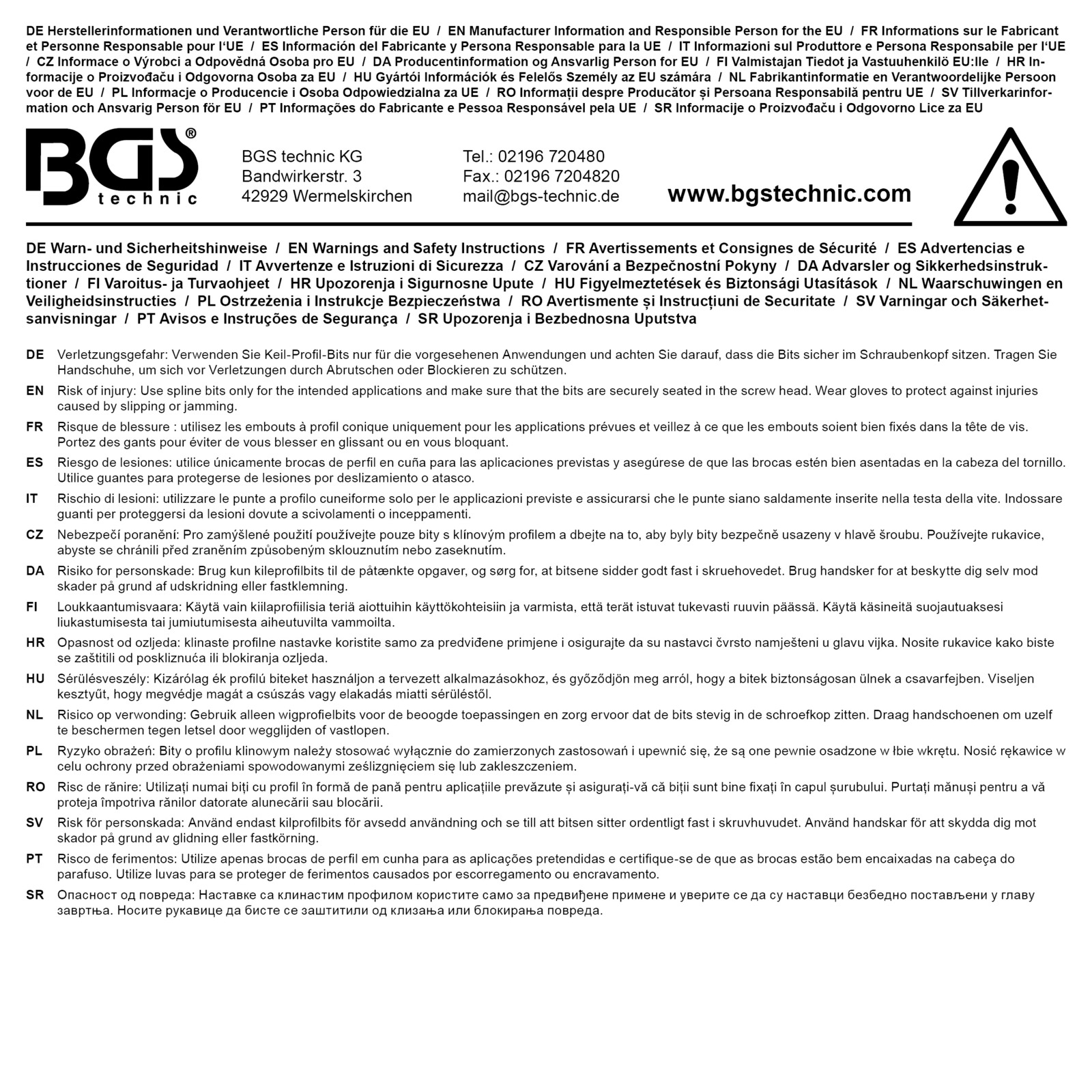 Kraft-Bit-Einsatz | Antrieb Innenvierkant 12,5 mm (1/2") | Keil-Profil (für RIBE) M10