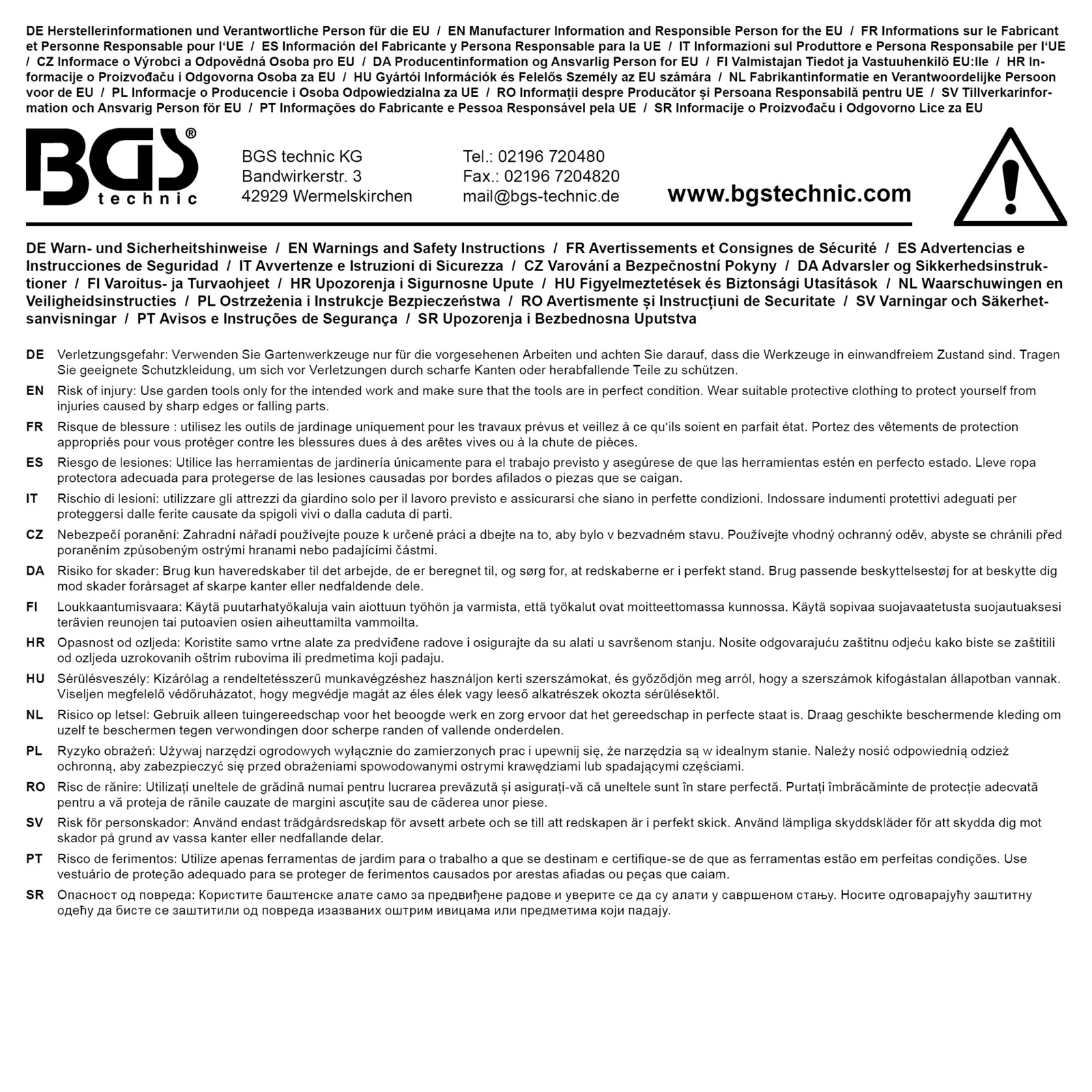 BGS Füll-/Entnahmepumpe, Universal