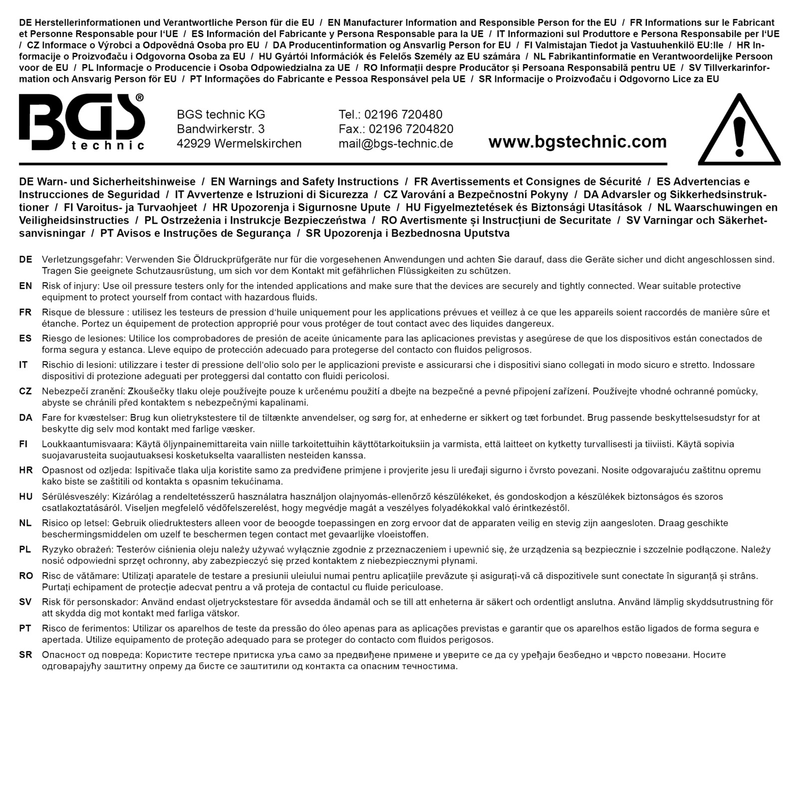 BGS Compression Tool, plug connectors