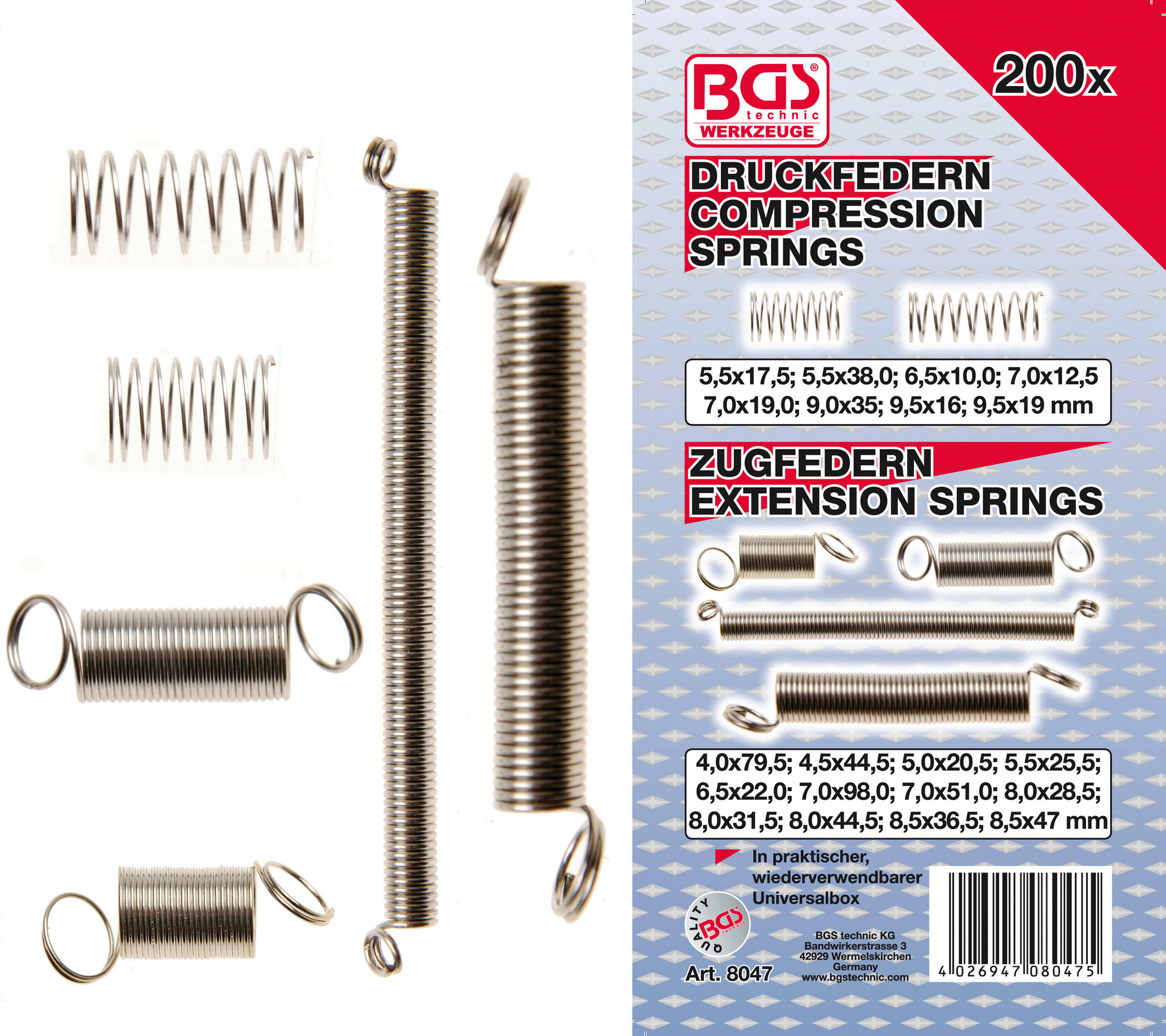 BGS Assortment, tension/compression springs