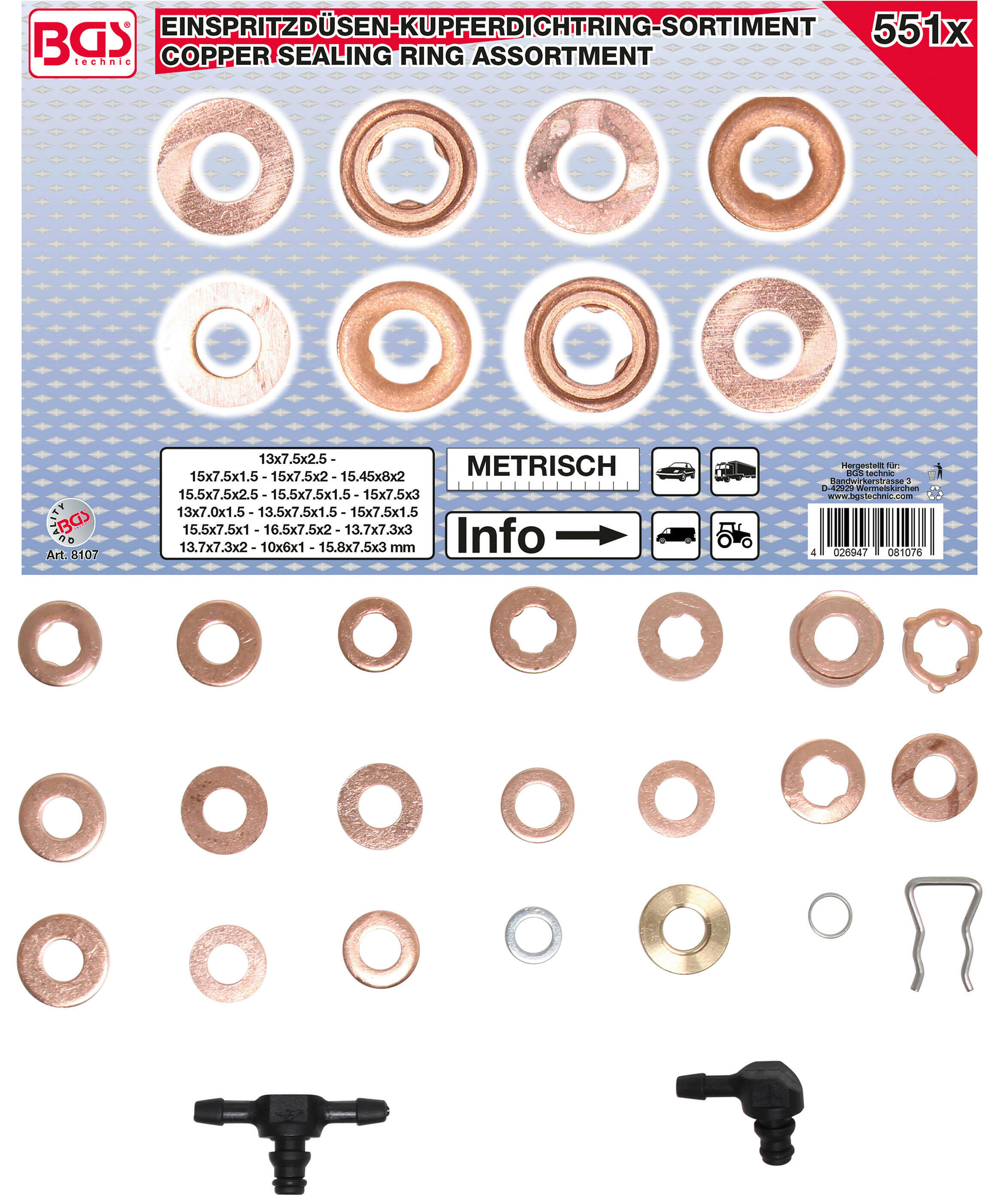 BGS Seal Ring Assortment, injector