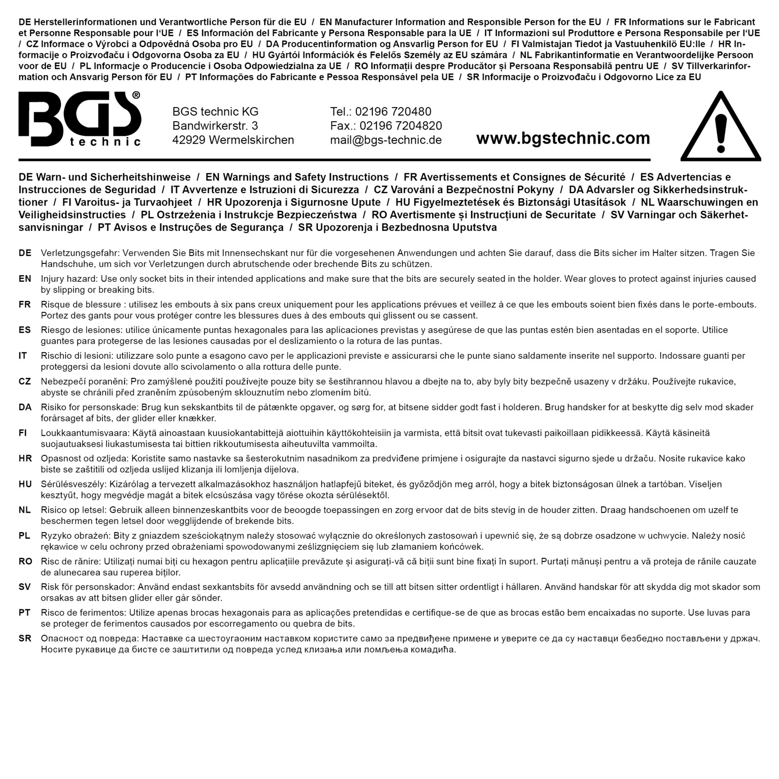 BGS Screwdriver Bit