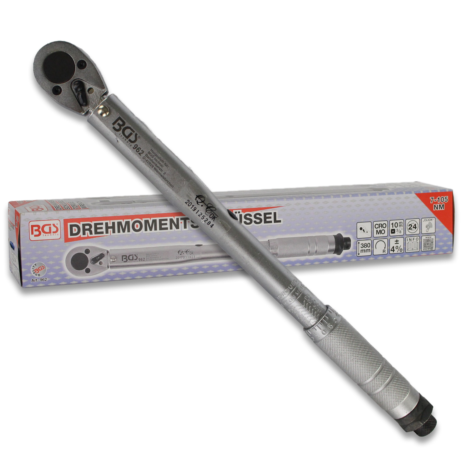 Drehmomentschlüssel | Abtrieb Außenvierkant 10 mm (3/8") | 7 - 105 Nm