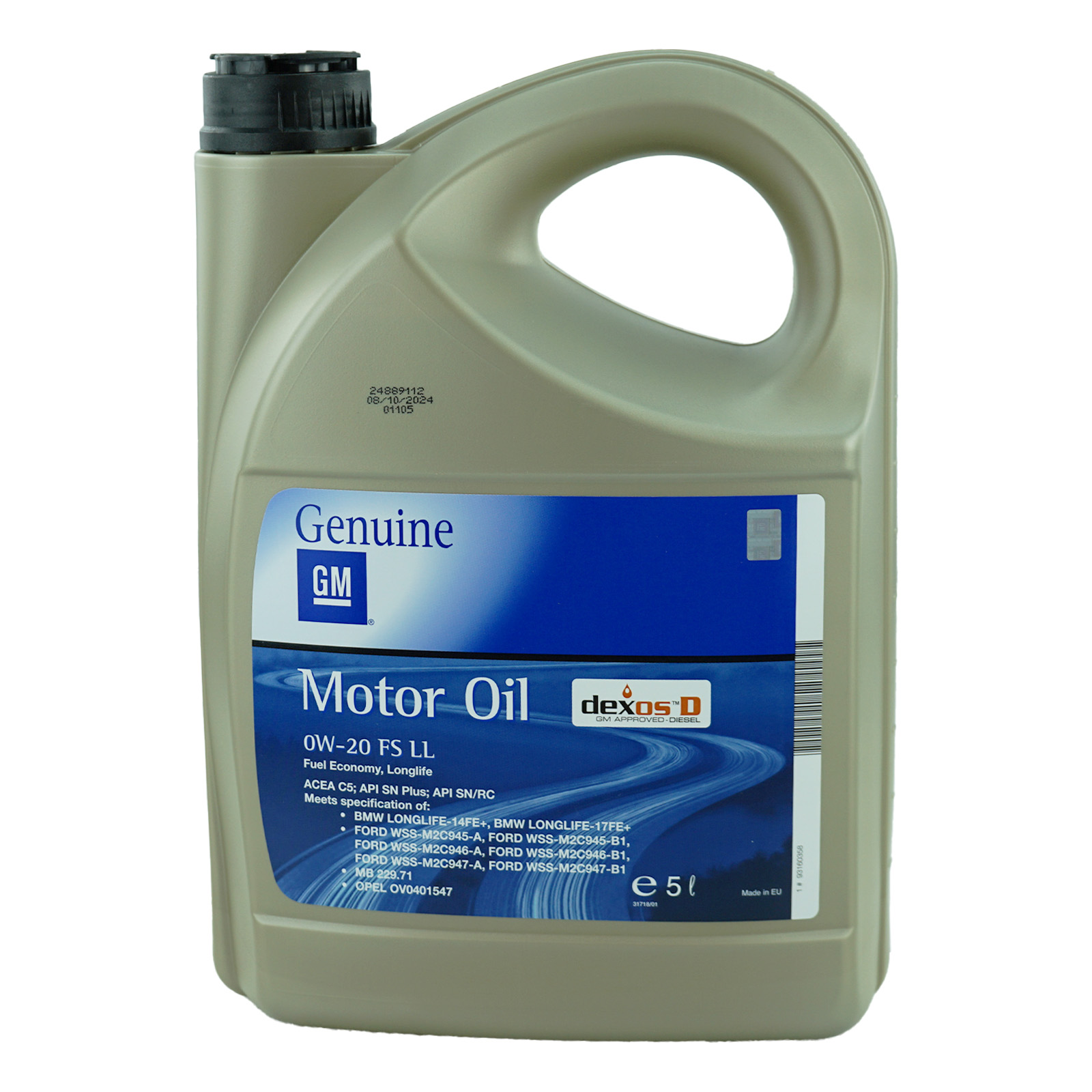 5L Original Opel Dexos D Motoröl Diesel 0W-20 ACEA C5 API SN Opel OV0401...