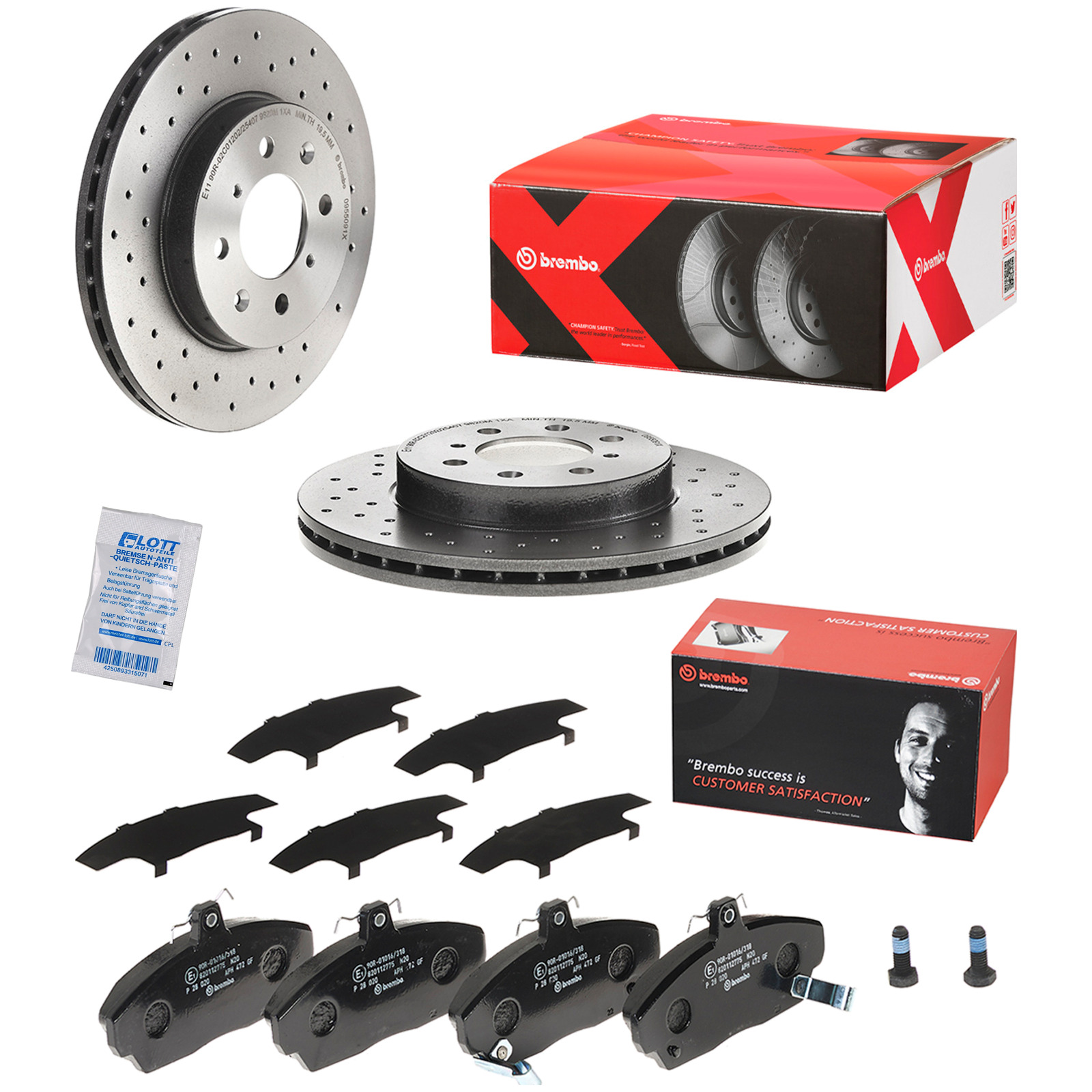 2x Brembo Sport Bremsscheiben Ø262mm + Beläge vorne passend f&uum...