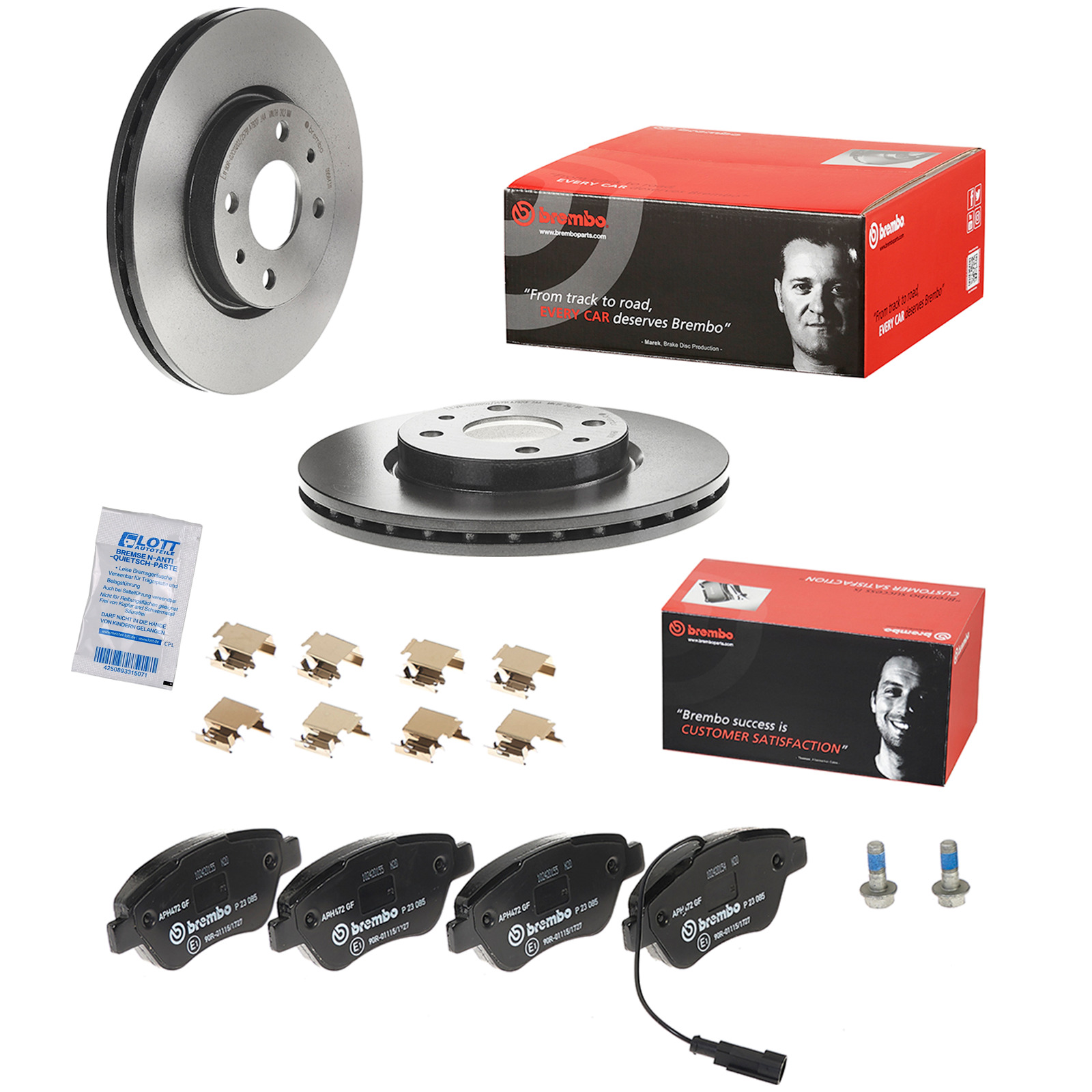 BREMBO Bremsscheiben &Oslash;257mm + Bel&auml;ge vorne passend f&uuml;r Fiat Doblo Cargo Idea