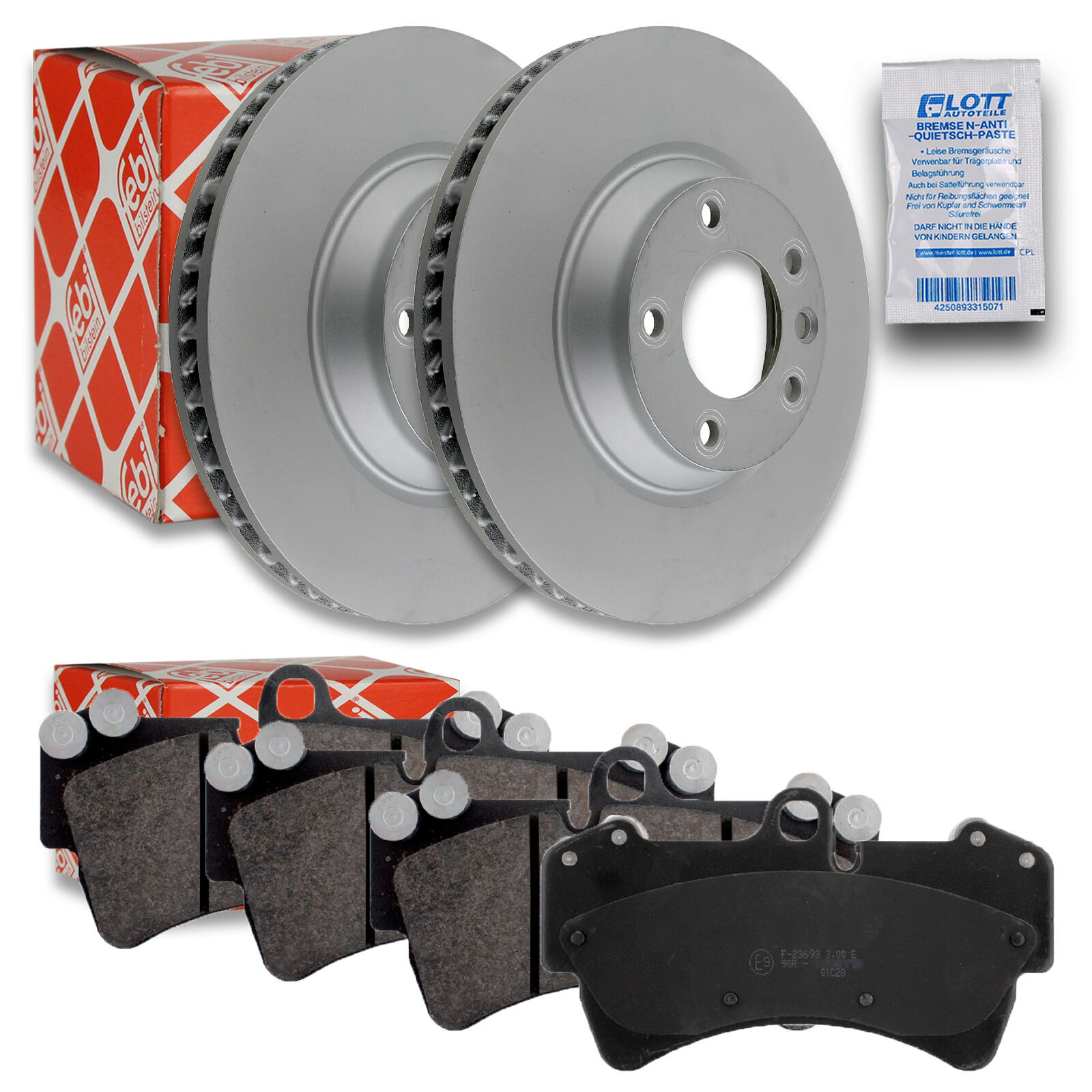 2x FEBI Bremsscheibe Ø350mm + Beläge vorne passend für VW To...