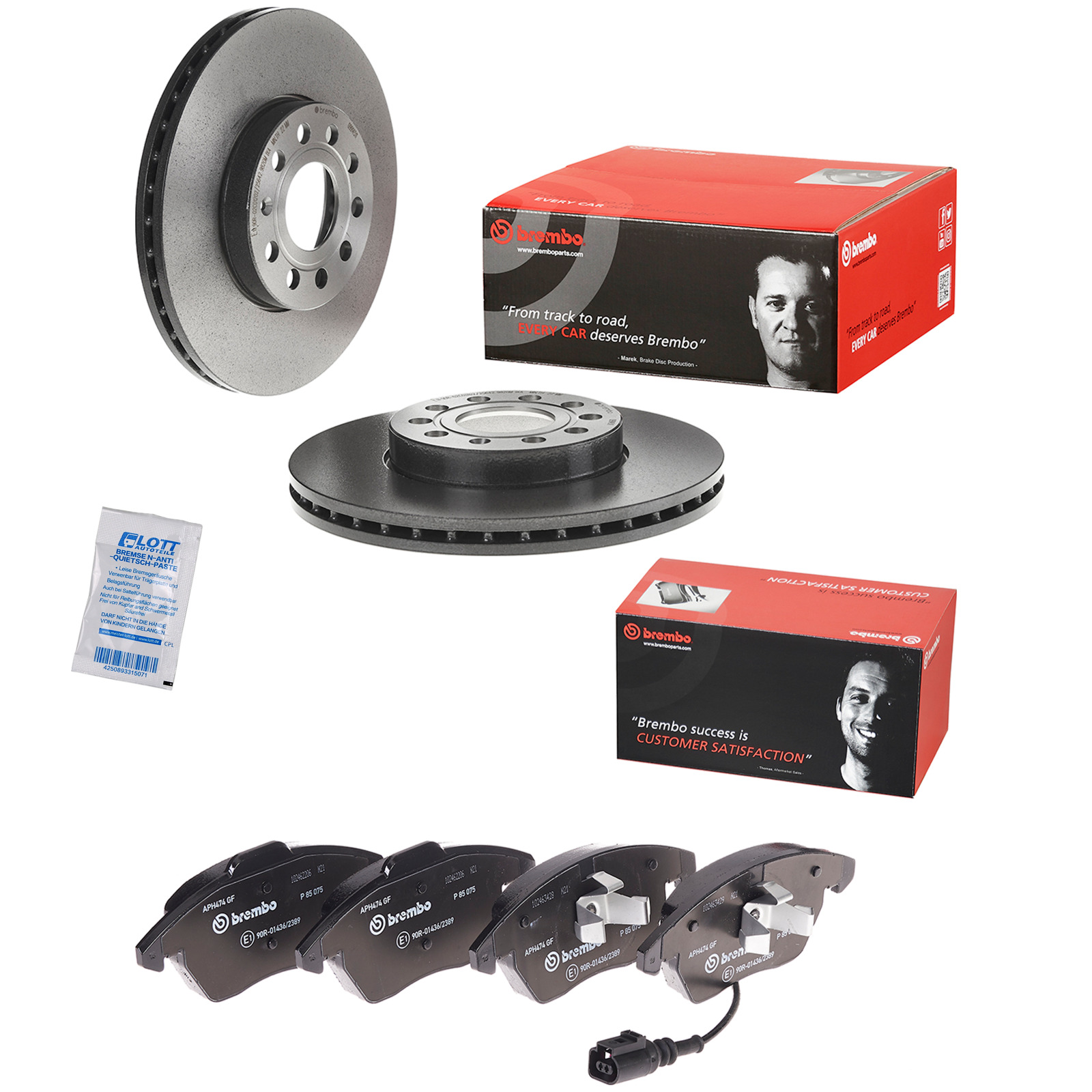 BREMBO BREMSSCHEIBEN + BREMBO BREMSBEL&Auml;GE
