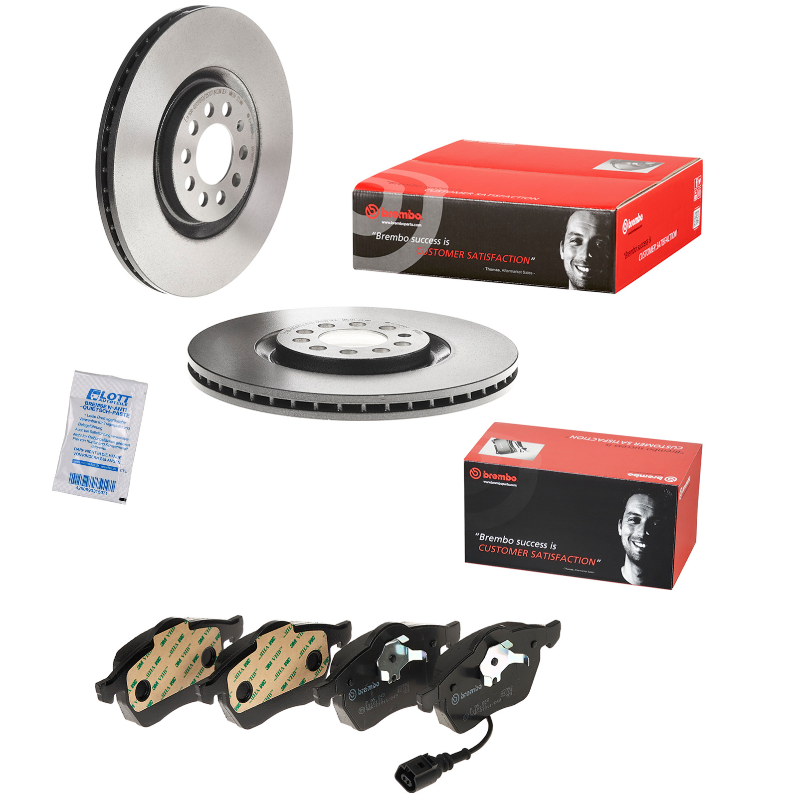 BREMBO BREMSSCHEIBEN + BREMBO BREMSBEL&Auml;GE