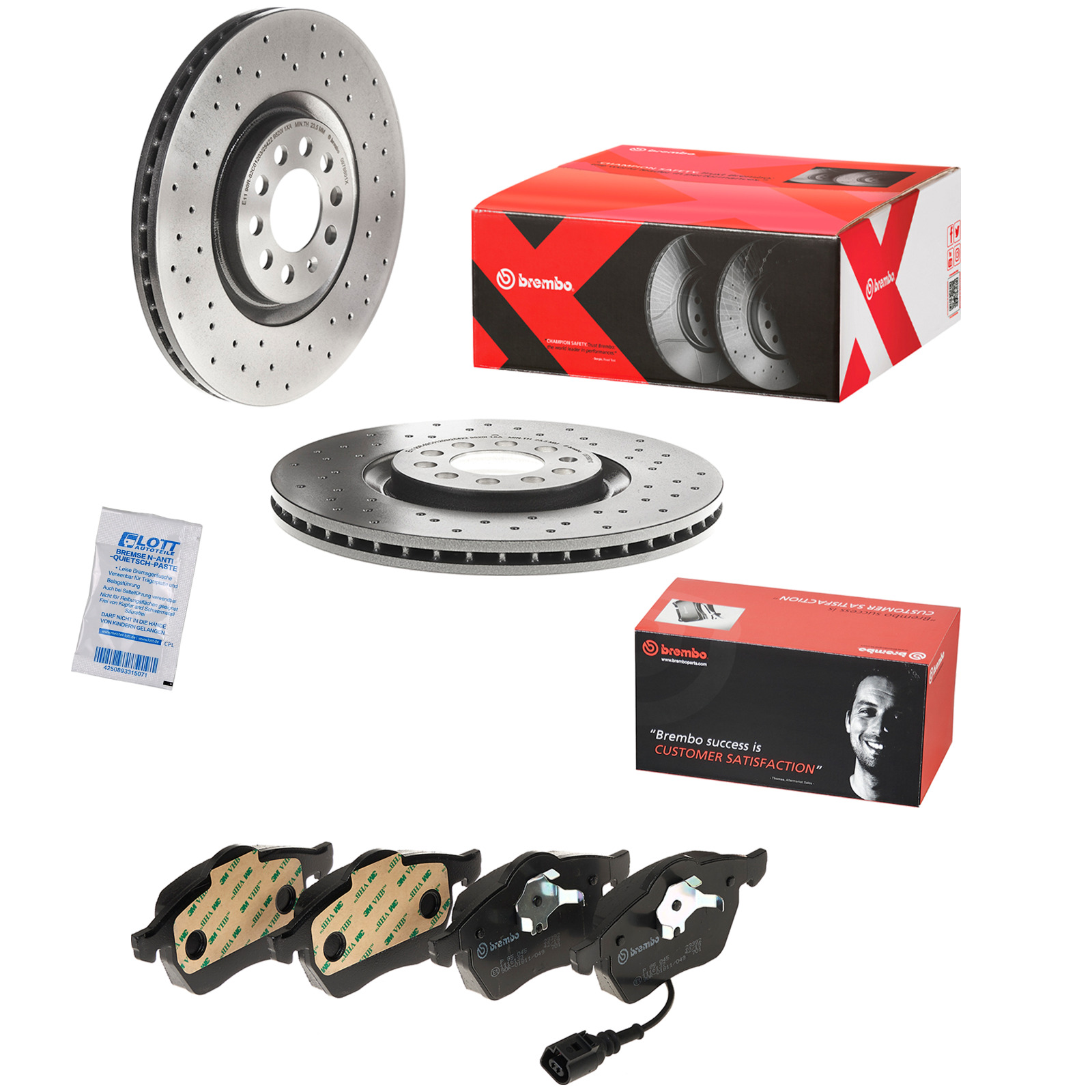 Brembo Sport Bremsscheiben Ø312mm + Beläge vorne passend für Audi TT VW Golf 4