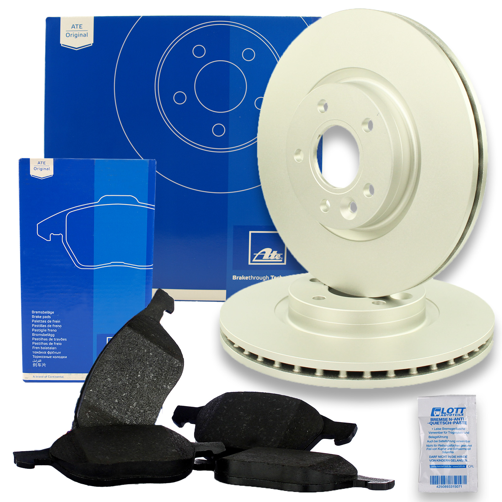 2x ATE Bremsscheibe Ø300mm + Beläge vorne passend für FORD KUGA II (DM2) 1.5 Eco