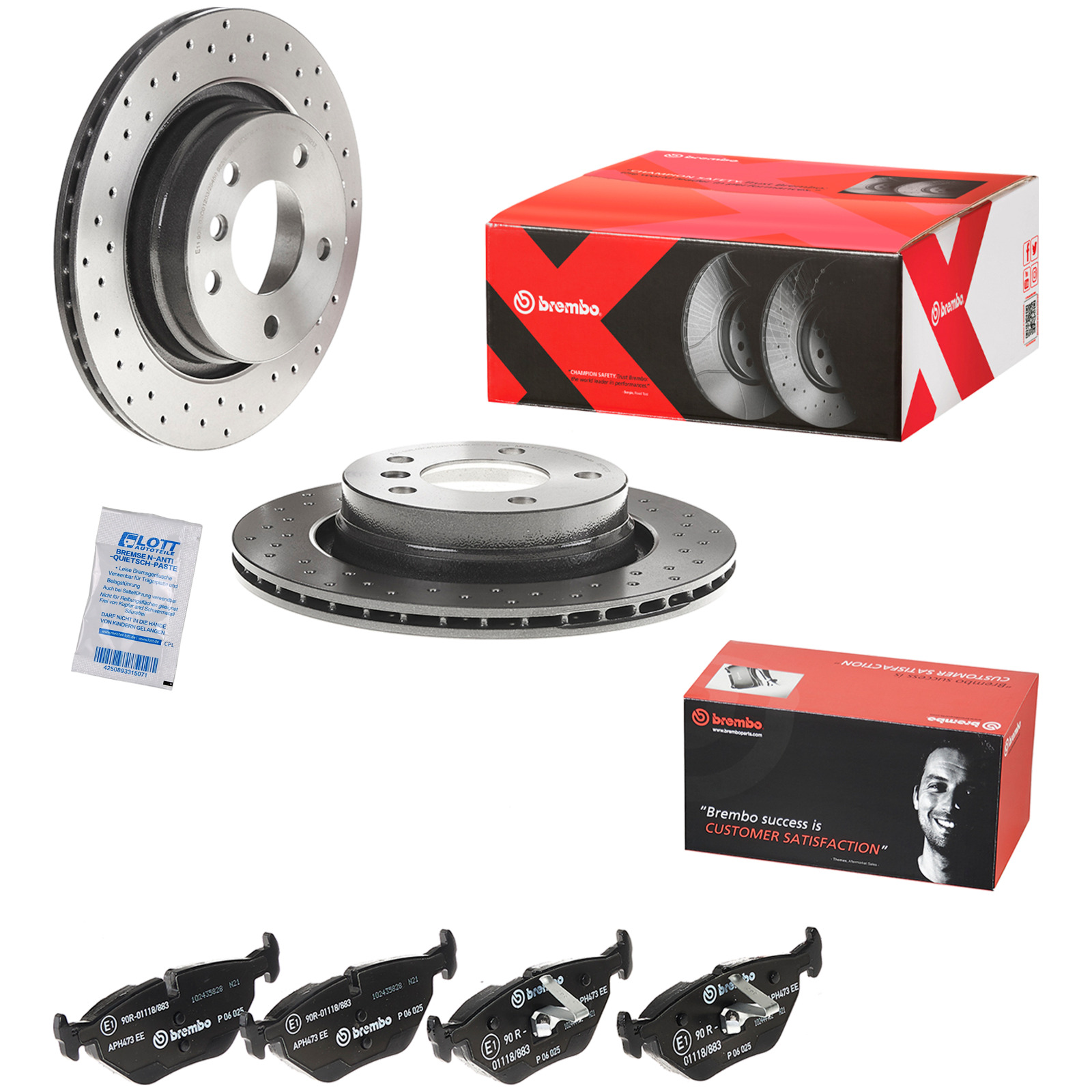 Brembo XTRA LINE Bremsscheiben gelocht + Brembo Bremsbeläge