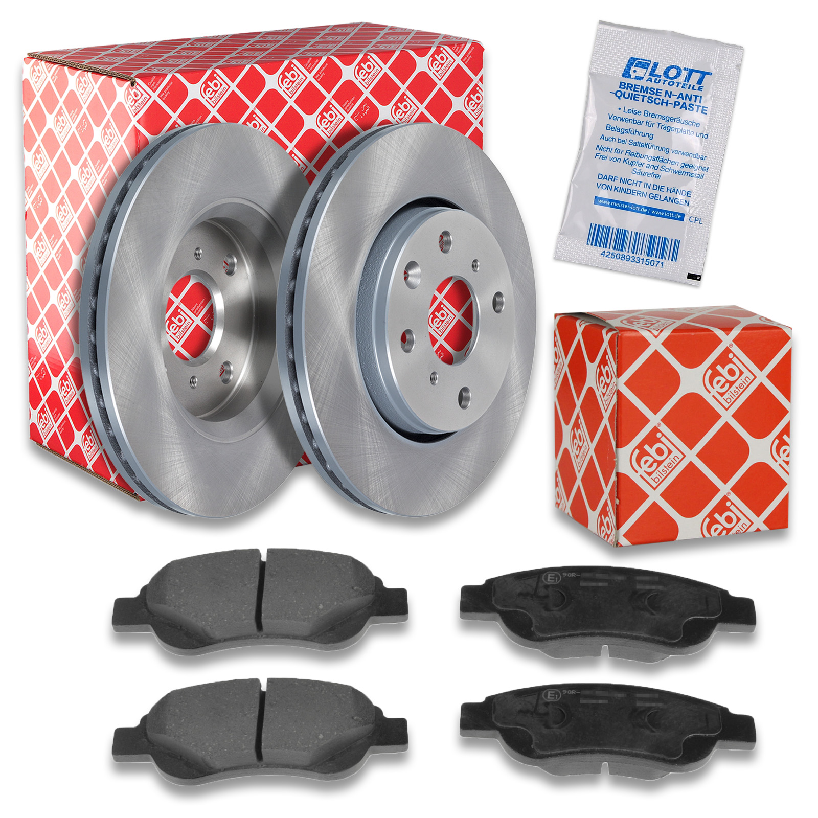 FEBI Bremsscheiben 247mm + Beläge vorne passend für TOYOTA AYGO B1 CITROEN C1 PM