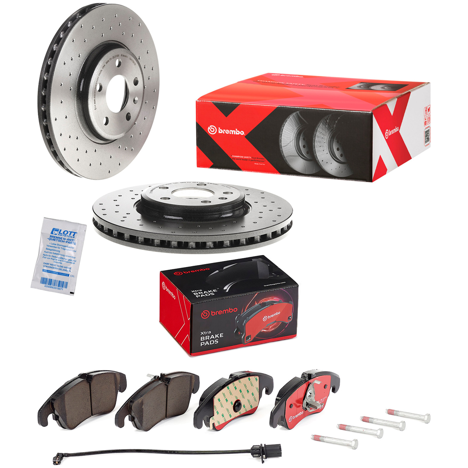 2x Brembo Sport Bremsscheiben Ø320mm + Beläge vorne passend f&uum...