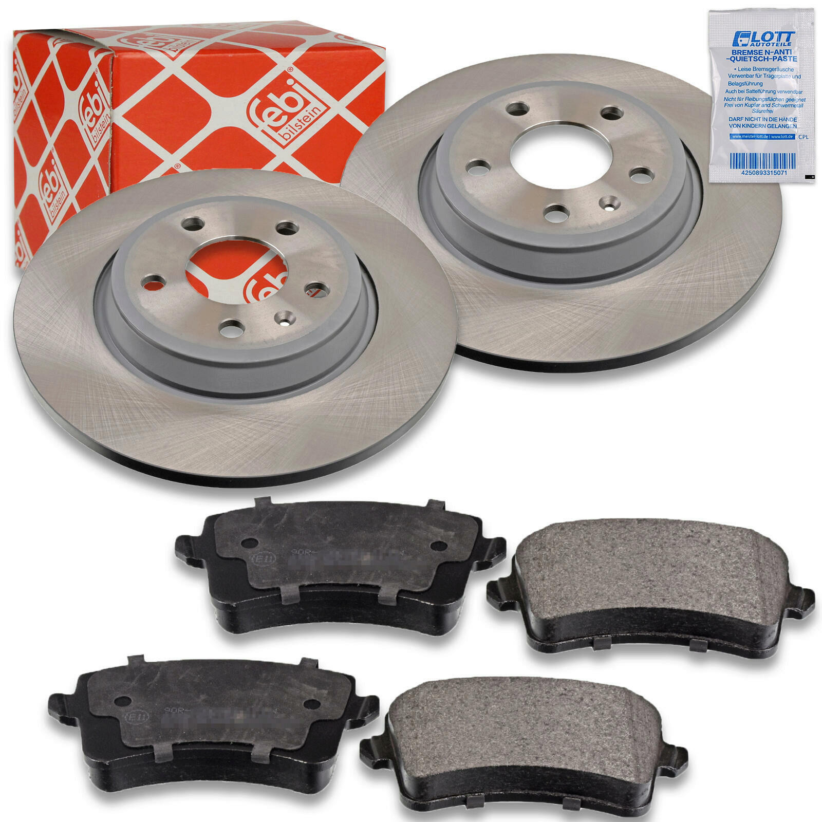FEBI Bremsscheiben Ø300mm + Beläge hinten passend für Audi A...