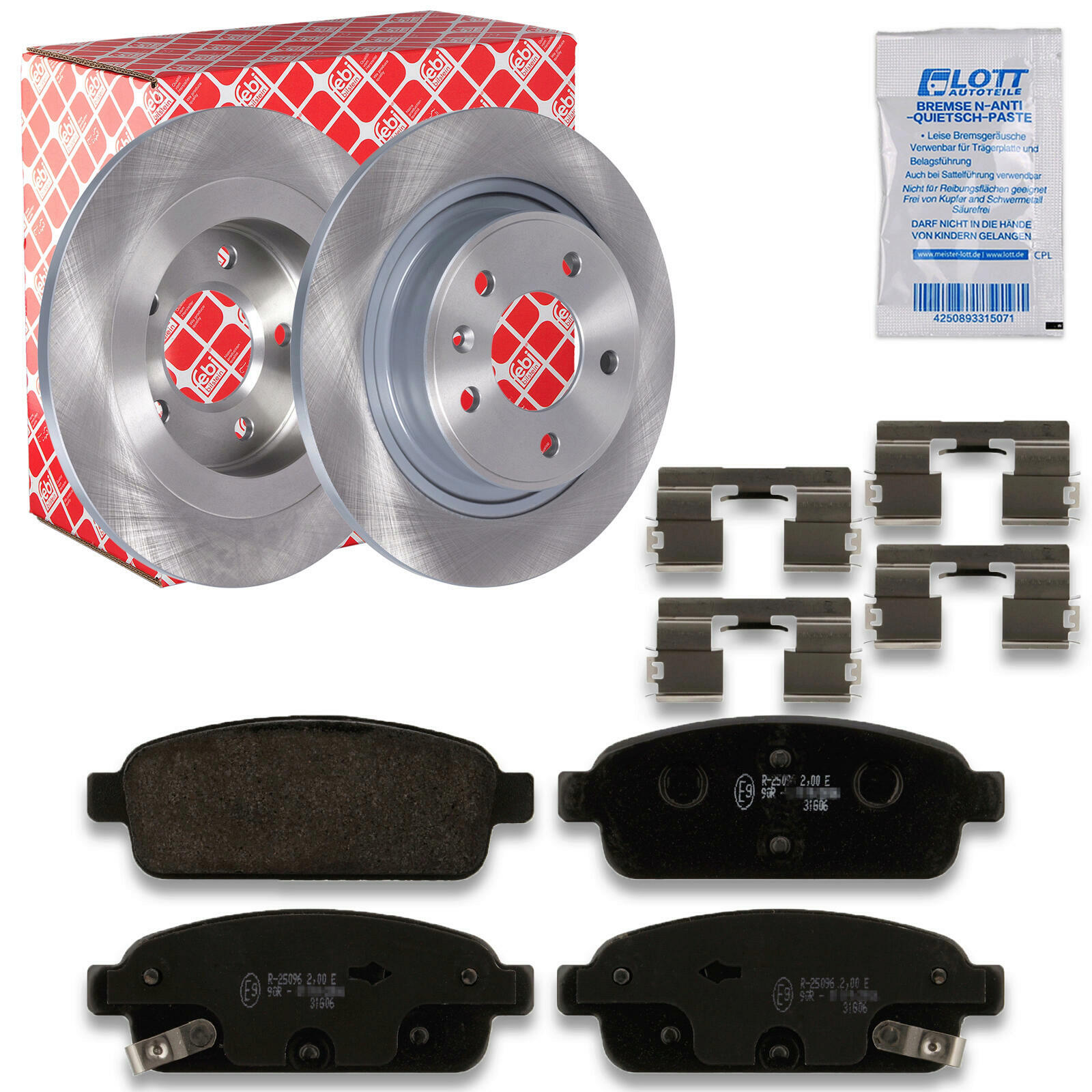 2x FEBI Bremsscheibe Ø292mm + Beläge hinten passend für Opel Zafira Tourer C P12
