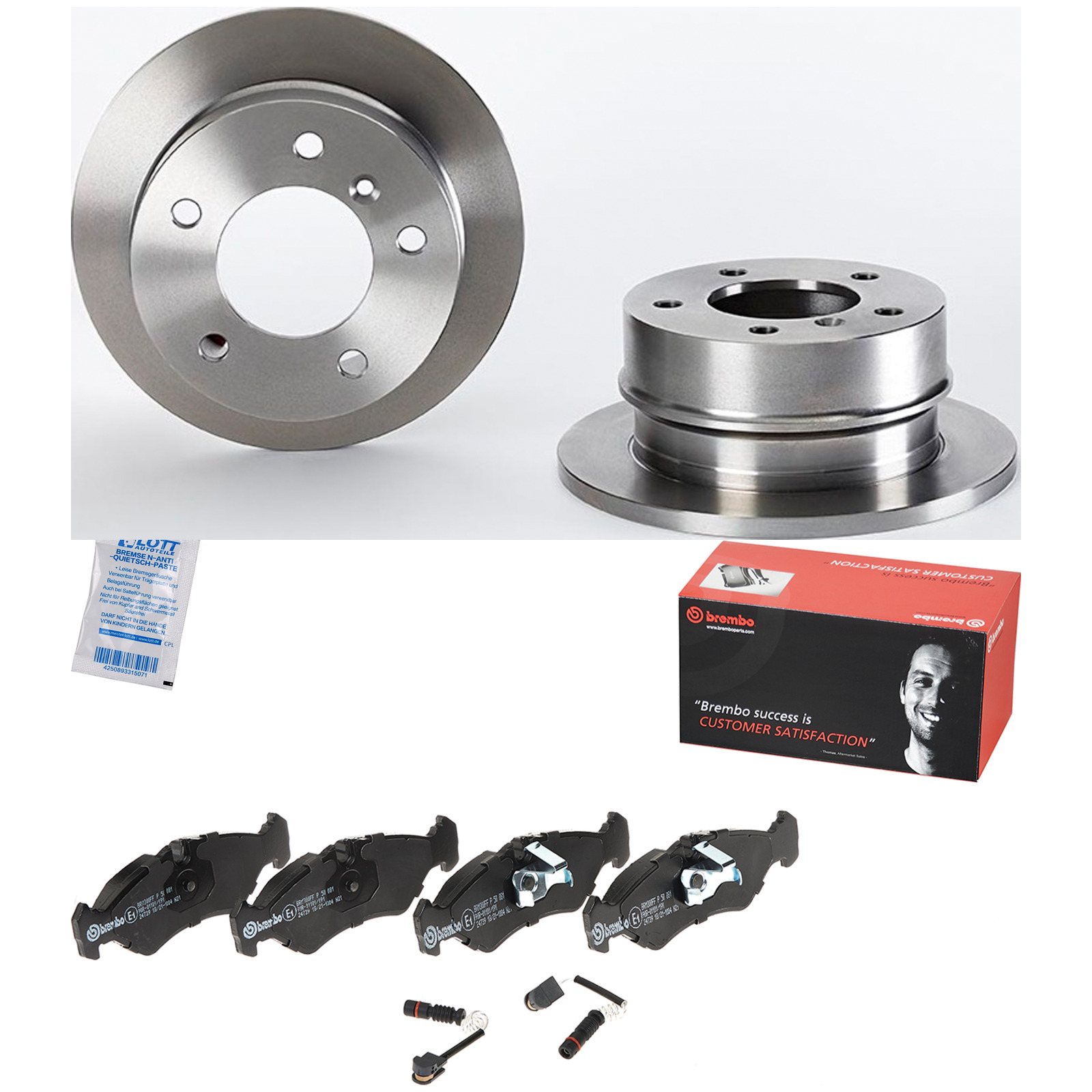 Brembo Bremsscheiben 258mm + Bremsbel&auml;ge Hinten passend f&uuml;r Mercedes Sprinter VW