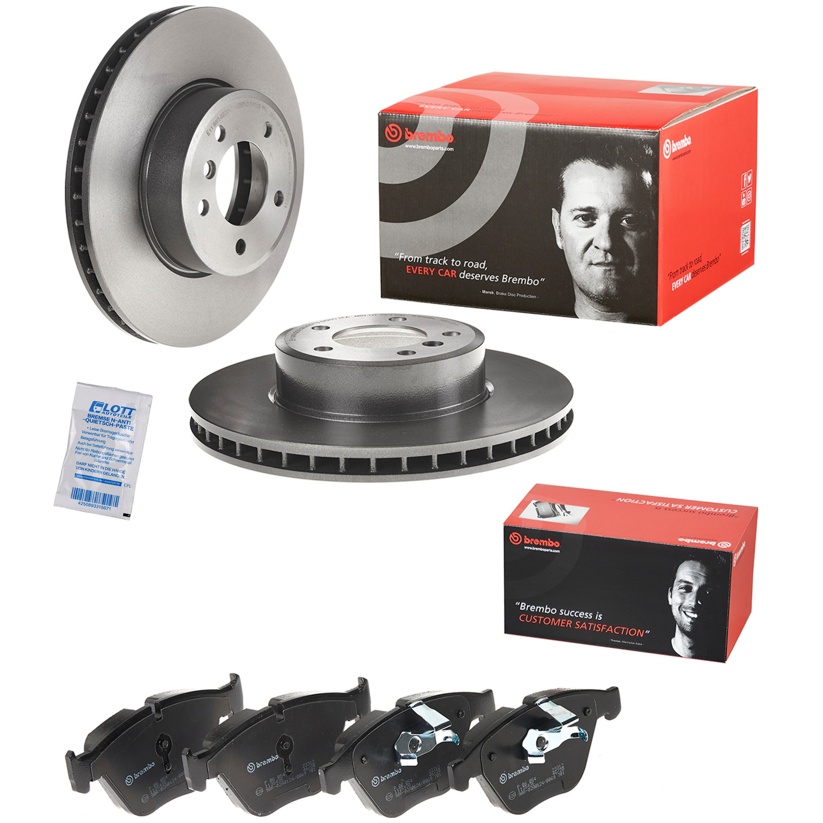 2x BREMBO Bremsscheibe Ø324mm + Beläge vorne passend für BMW...