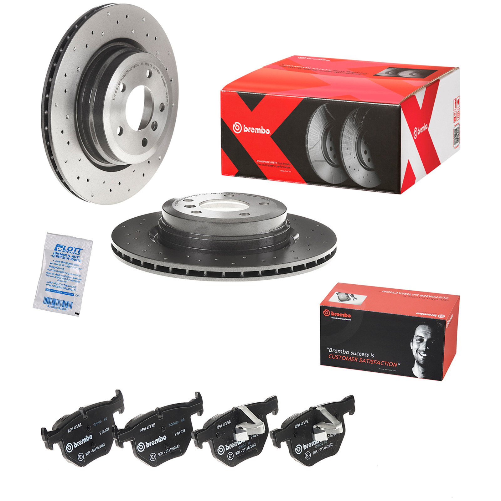Brembo XTRA LINE Bremsscheiben gelocht + Brembo Bremsbeläge