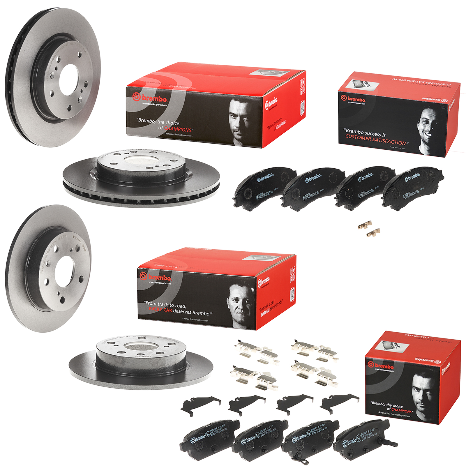 4x Brembo Bremsscheiben + Bremsbeläge Vorne + Hinten passend für Su...