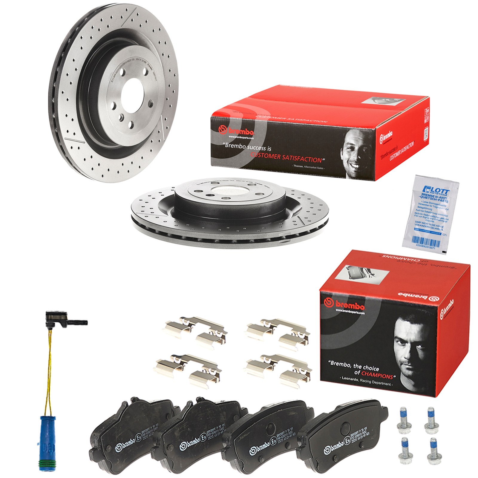 Brembo Bremsscheiben Ø345mm + Beläge Hinten passend für Merc...