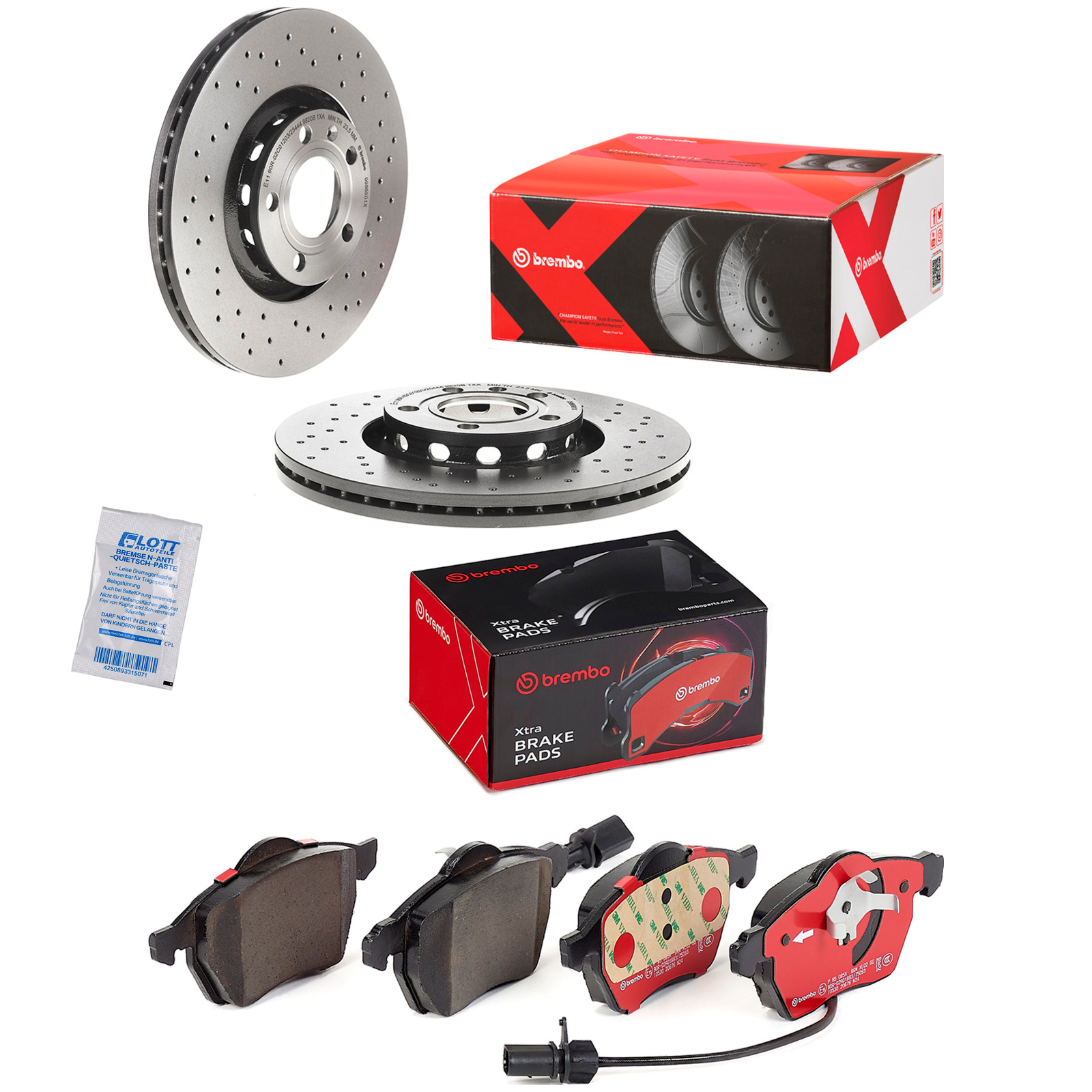Brembo Bremsscheiben XTRA Ø312mm + Beläge Vorne passend für ...