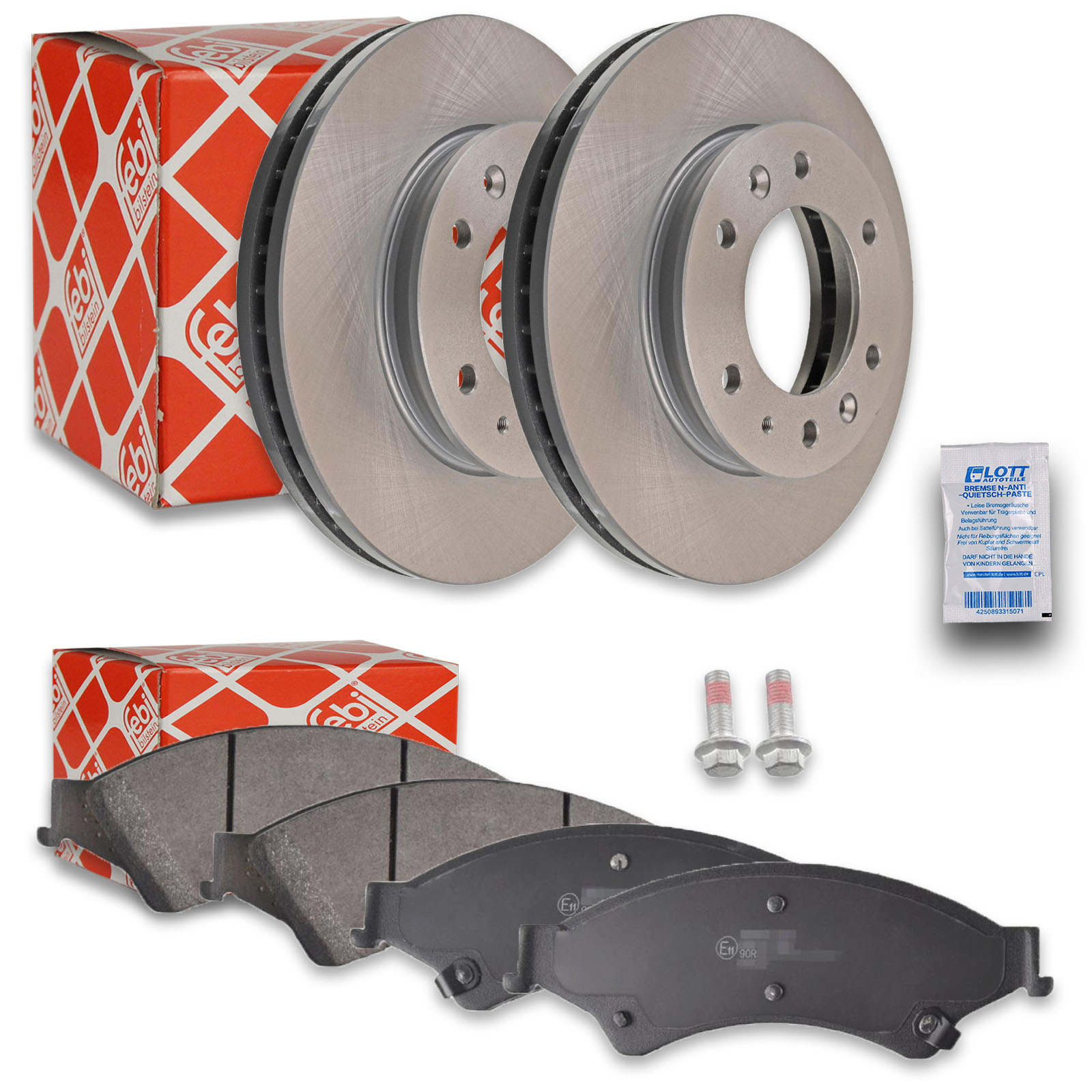 2x FEBI Bremsscheibe Bremse Ø302mm + Beläge vorne passend für Ford Ranger TKE