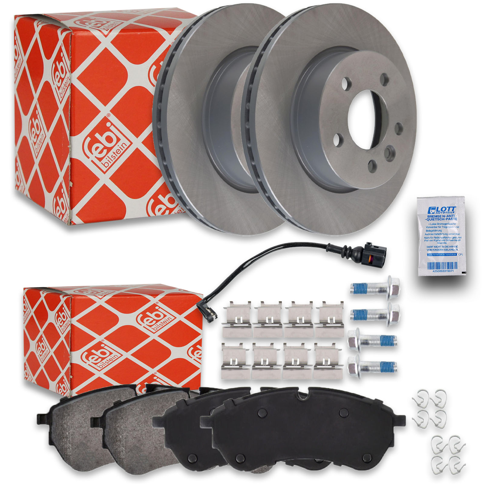 2x FEBI Bremsscheiben + Beläge Ø303mm vorne passend für VW C...