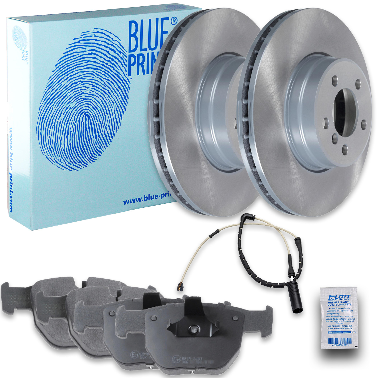 2x Blue Print Bremsscheibe Ø344mm + Beläge vorne passend für Range Rover 3