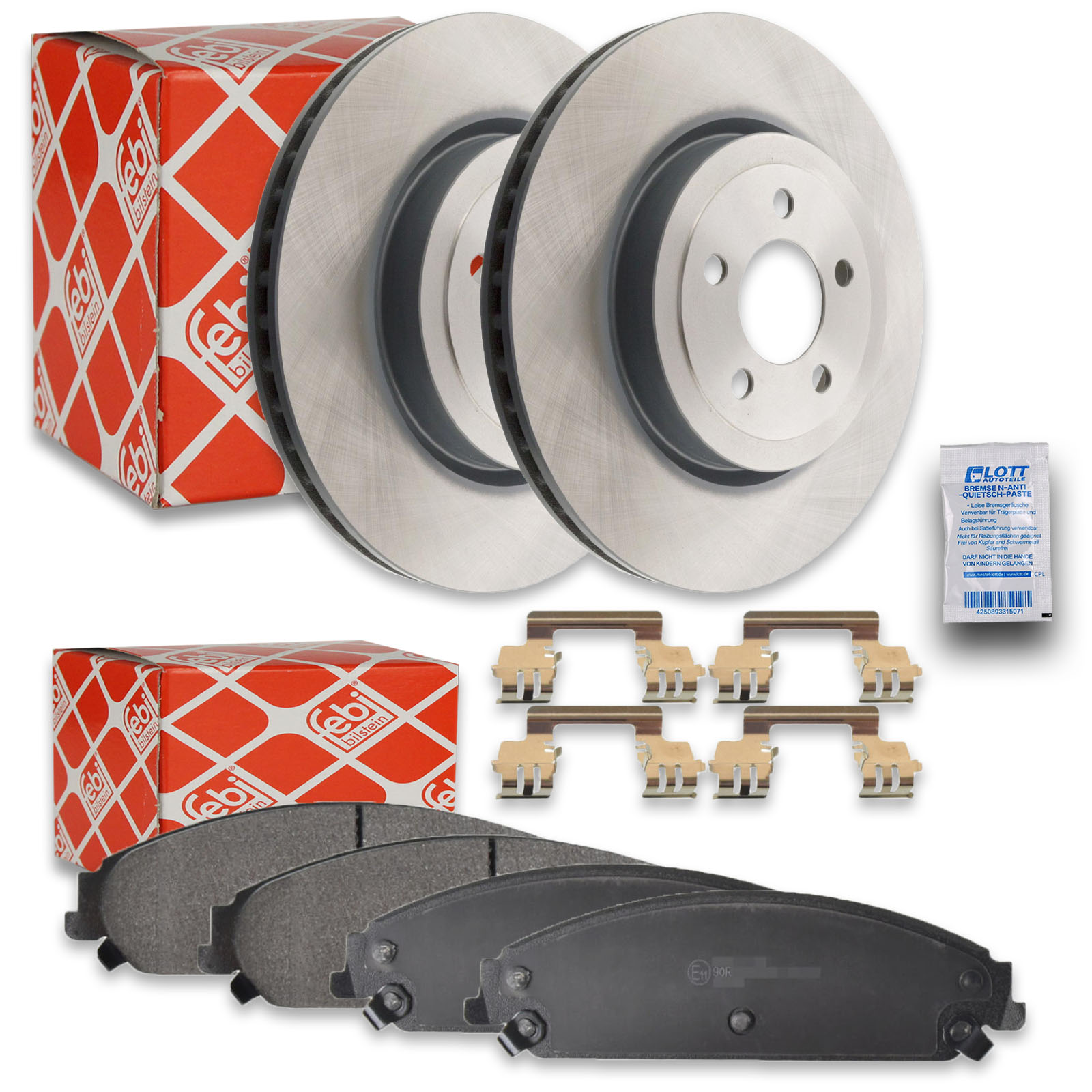 2x FEBI Bremsscheiben Ø345mm + Beläge Vorne passend für Chrysler 300C Touring