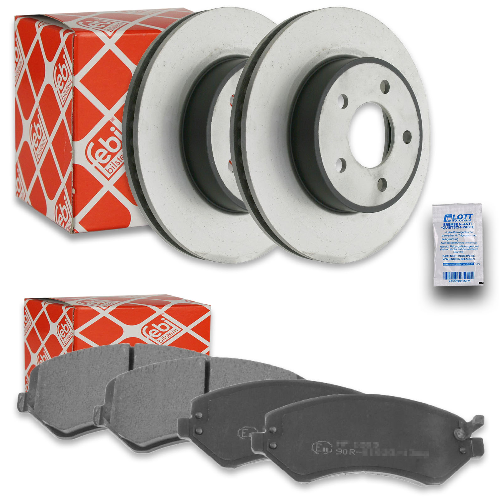 FEBI Bremsscheiben Ø288mm + Beläge vorne passend für Jeep Ch...