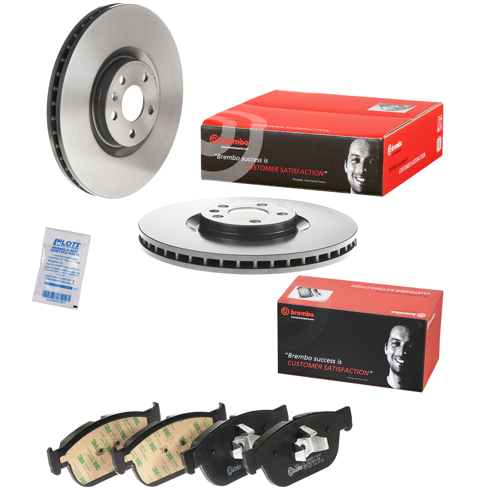 2x Brembo Bremscheibe &Oslash;345mm + Bel&auml;ge vorne passend f&uuml;r VOLVO XC90 D5 XC60 II