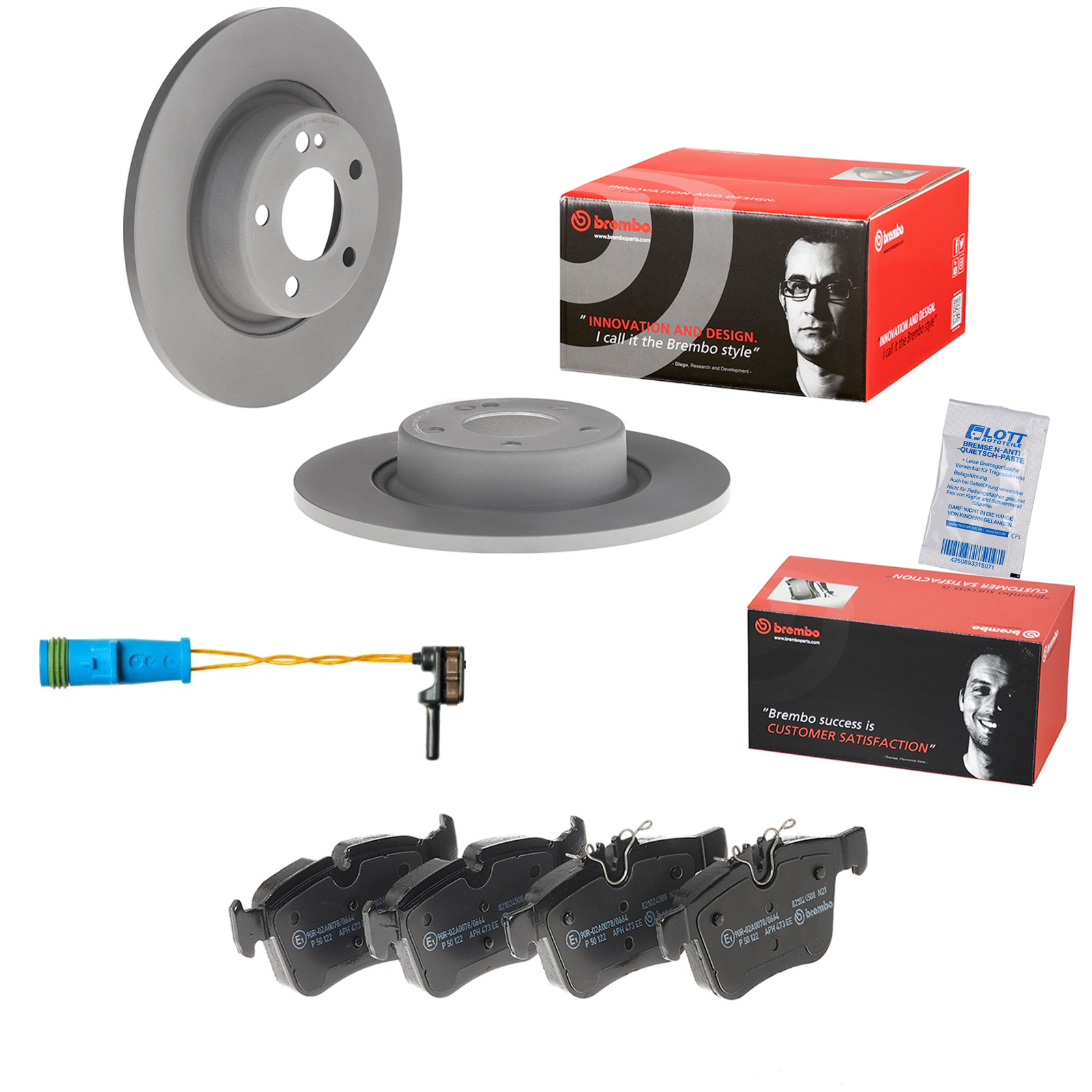 2x Brembo Bremscheibe Ø300mm + Beläge hinten passend für MER...