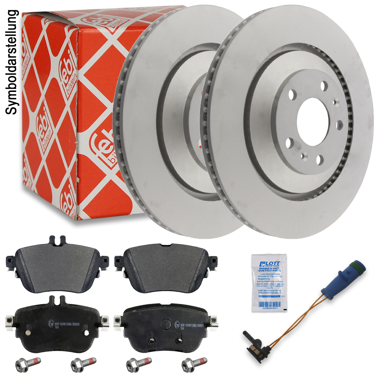 2x Febi Bremsscheiben Ø300mm Bremsbeläge hinten passend für ...