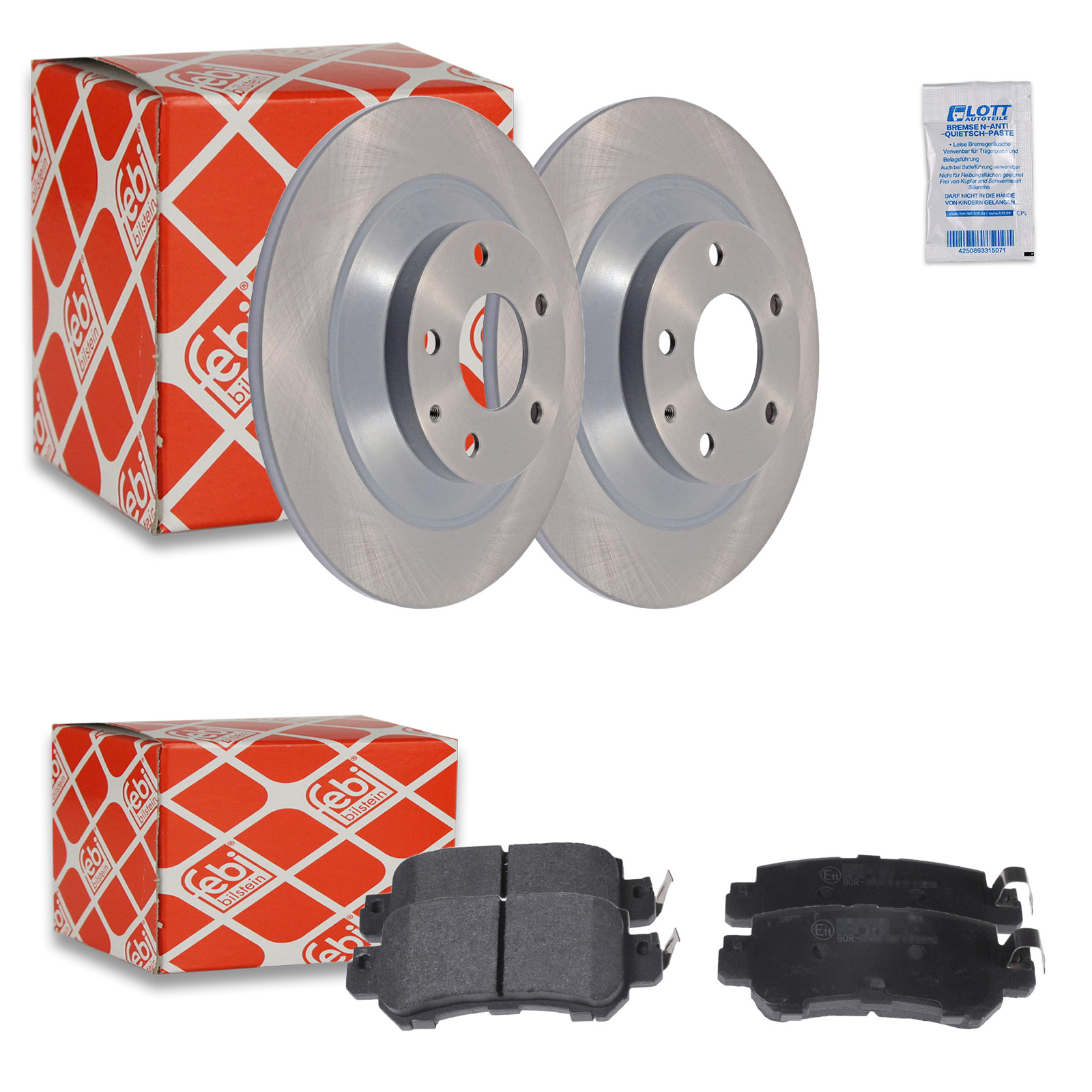 Febi Bremsscheiben hinten Ø303mm + Beläge passend für Mazda CX-5 KE GH 2.2 D AWD