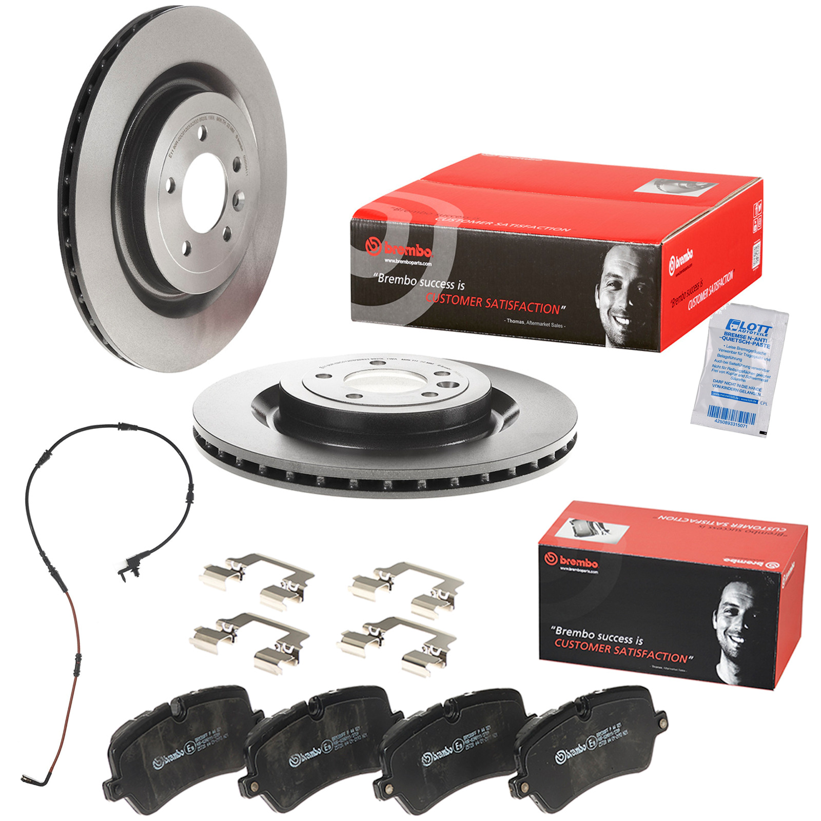 2x Brembo Bremscheibe Ø365mm + Beläge hinten passend für LAN...