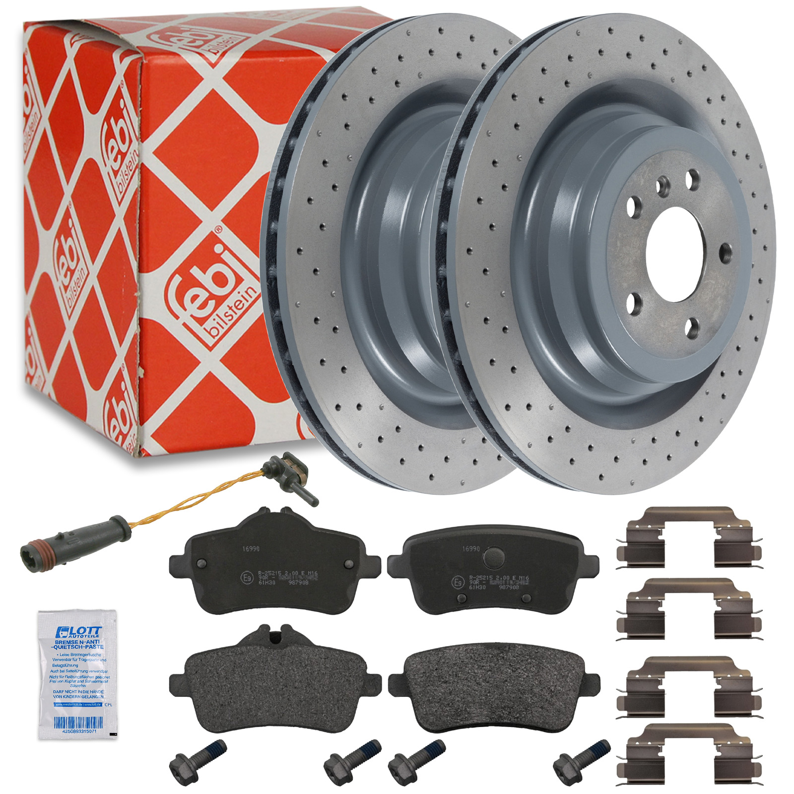 2x Febi Bremsscheibe Ø345mm + Beläge hinten passend für Merc...