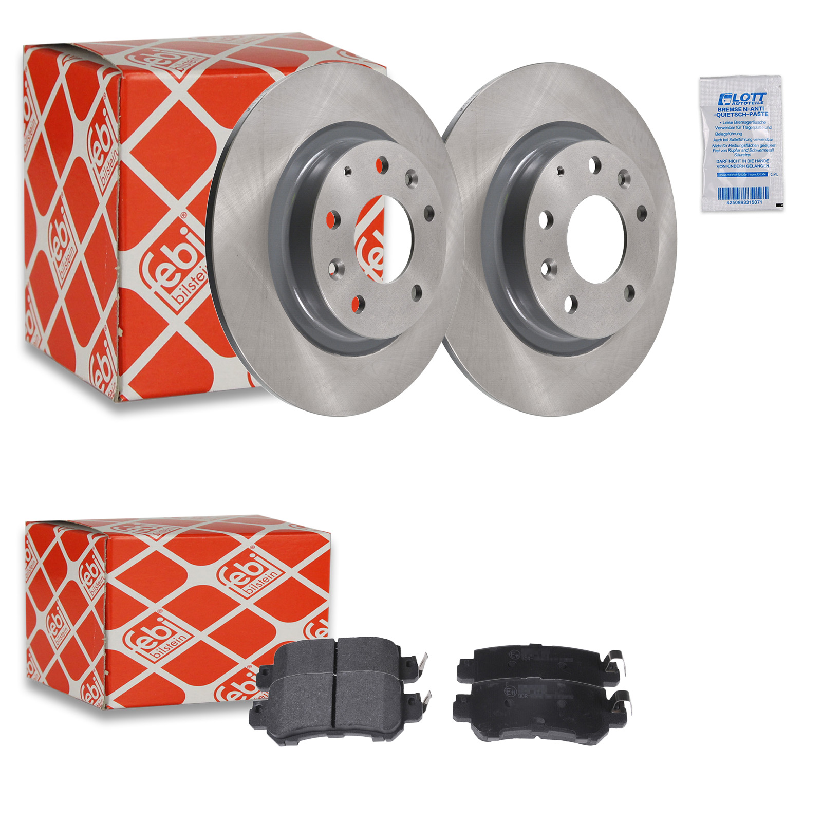 Febi Bremsscheiben &Oslash;280mm + Bel&auml;ge Hinten passend f&uuml;r Mazda CX-3 DK SKYACTIV-G