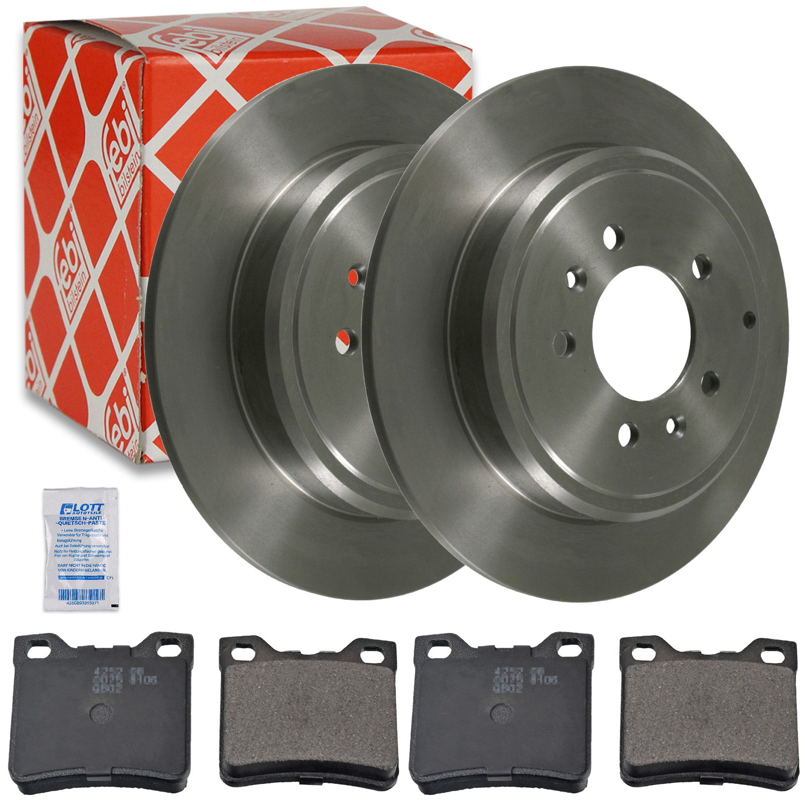 2x FEBI Bremsscheibe &Oslash;290mm + Bel&auml;ge hinten passend f&uuml;r Peugeot 607 9D 2.2 Hdi
