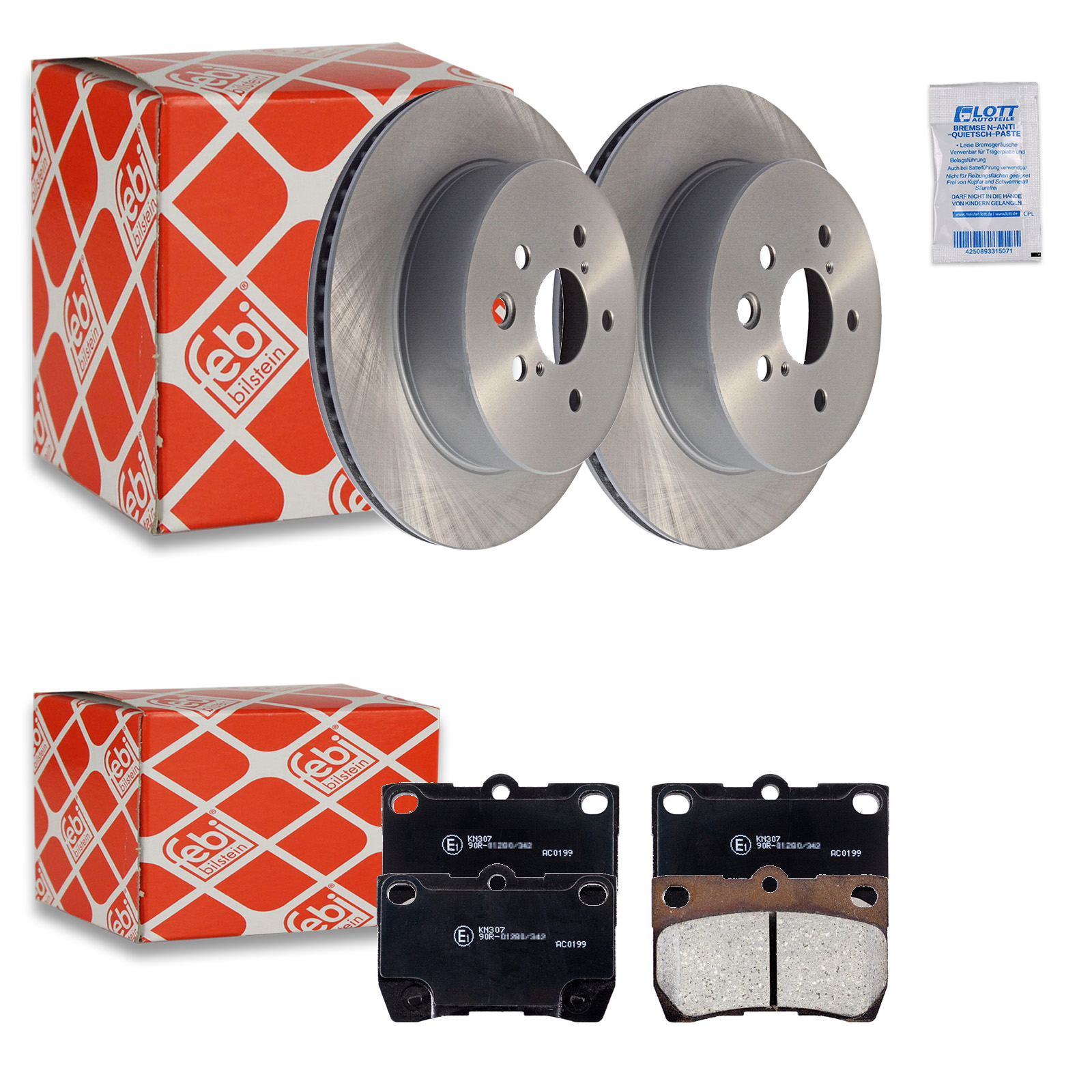 Febi Bremsscheiben Ø310mm + Bremsbeläge Hinten passend für L...