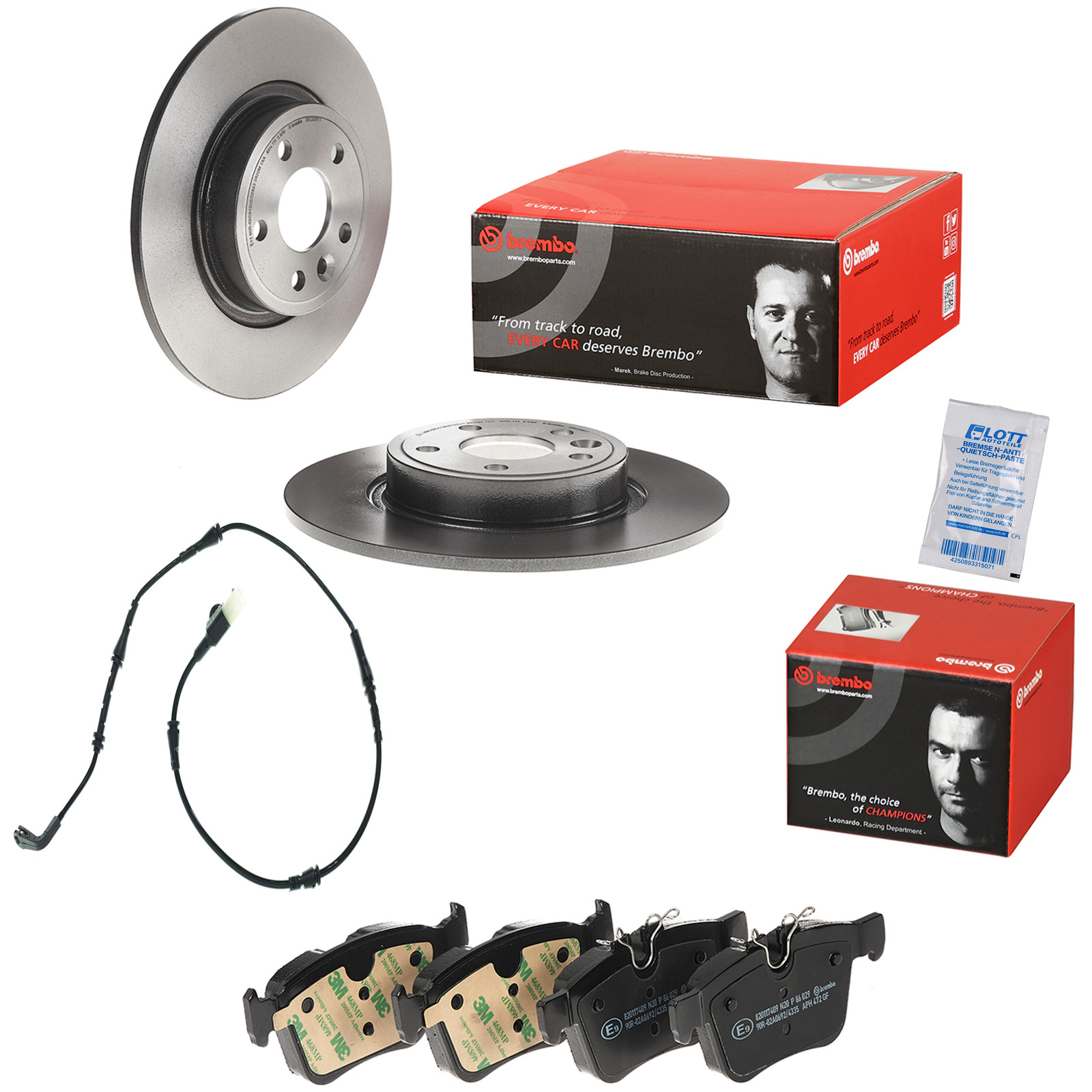 2x Brembo Bremscheibe &Oslash;300mm + Bel&auml;ge hinten passend f&uuml;r LAND ROVER DISCOVERY