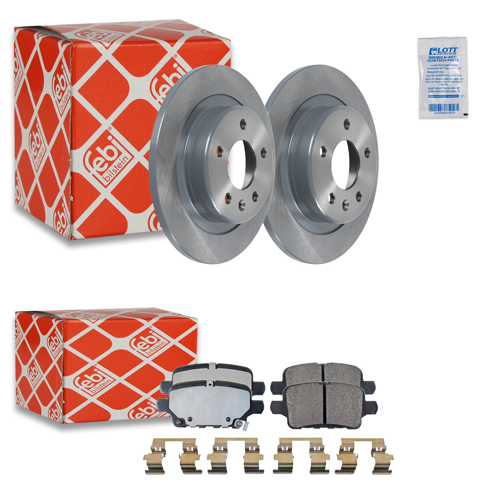 Febi Bremsscheiben Ø288mm + Beläge Hinten u.a. passend für O...