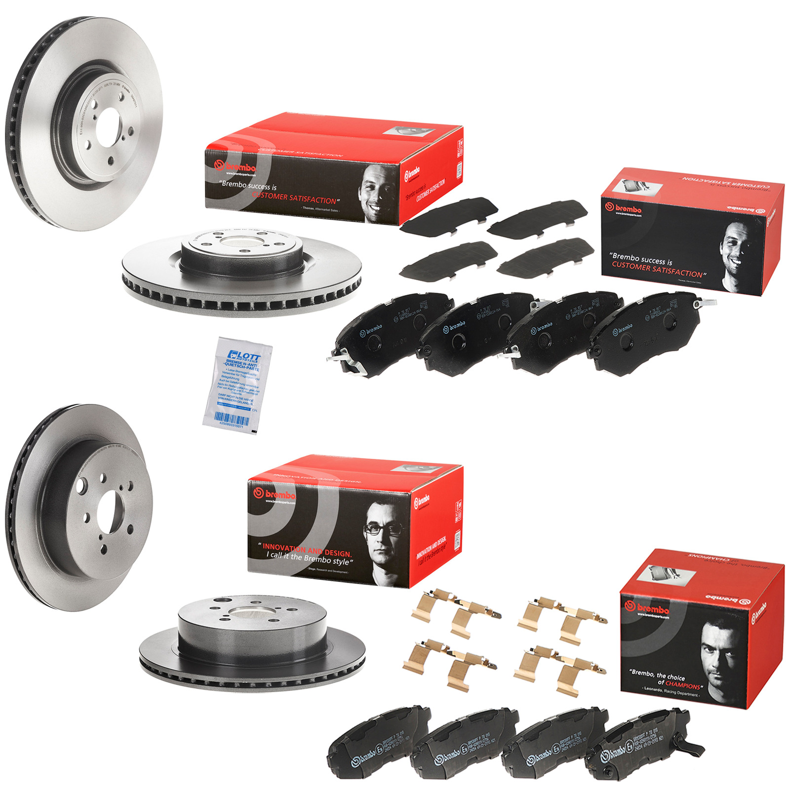 4x Brembo Bremsscheiben Ø316mm & 278mm + Beläge passend f&uum...