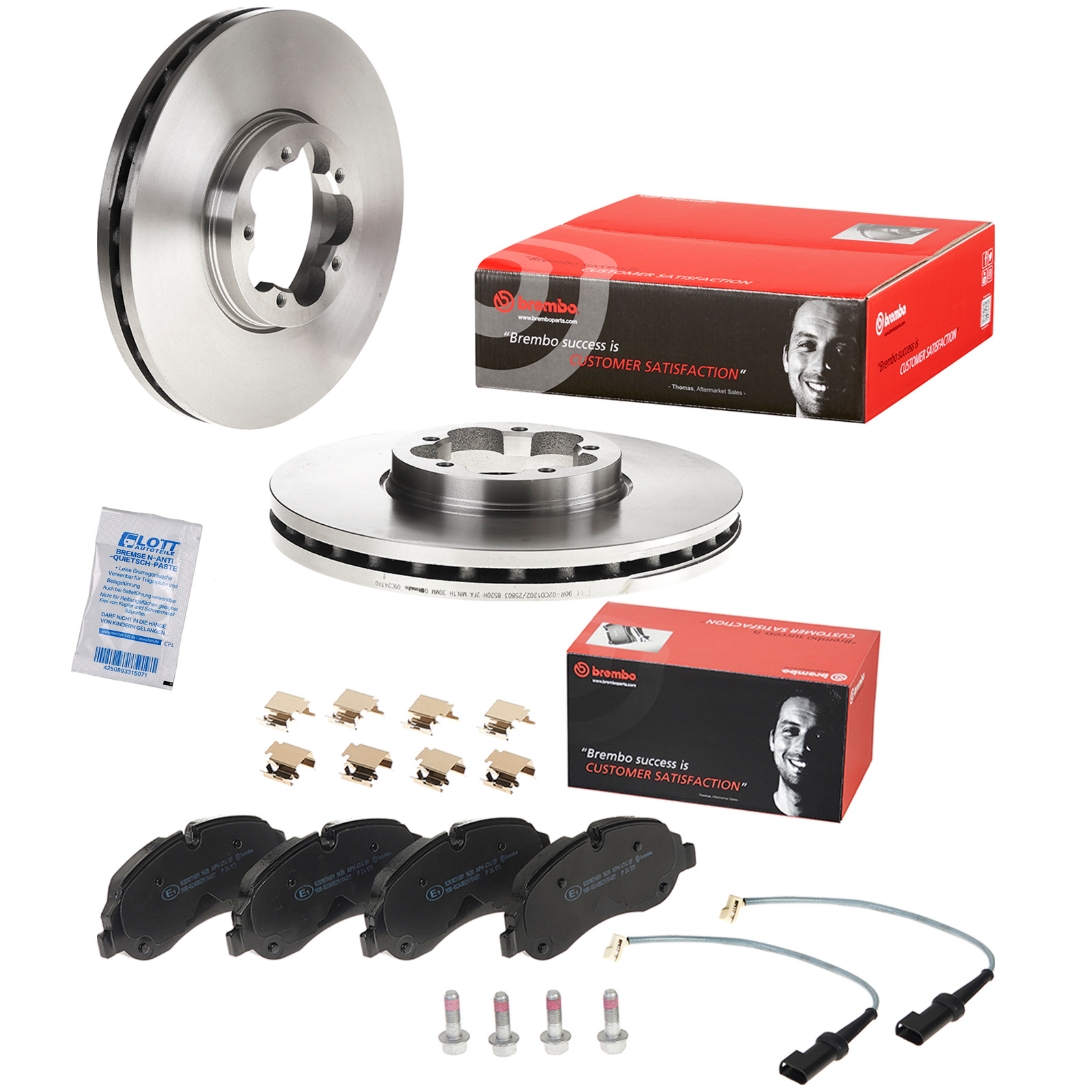 Brembo Bremsscheiben 308mm + Bremsbeläge Vorne passend für Ford Transit V363 2.0