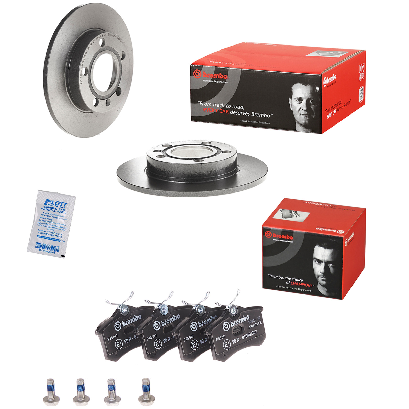 Brembo Bremsscheiben 245mm + Bremsbeläge Hinten passend für Audi A4 B7 2.0 B6