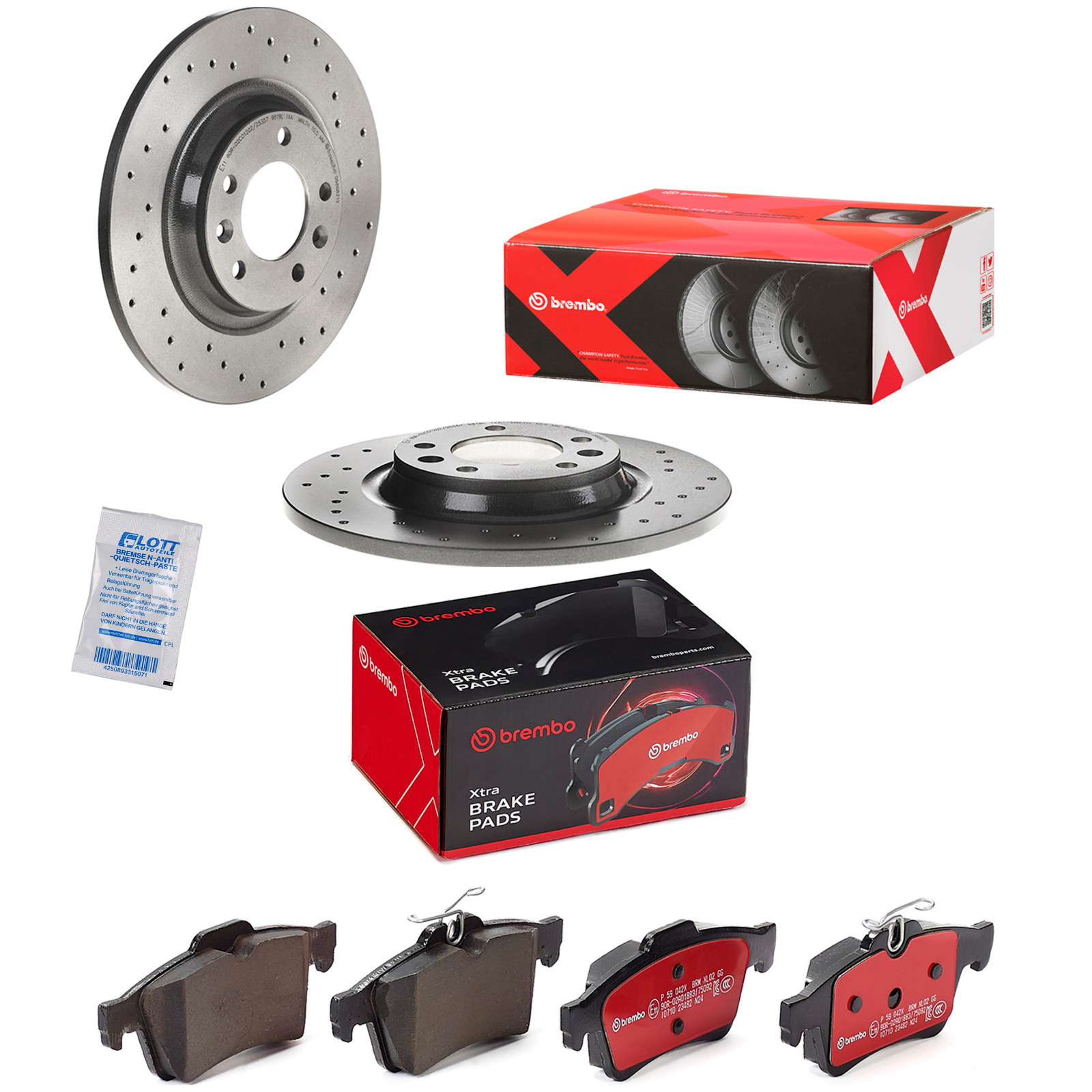 Brembo Xtra Line Bremsscheiben 290mm + Bremsbeläge Hinten passend für Citroen C5