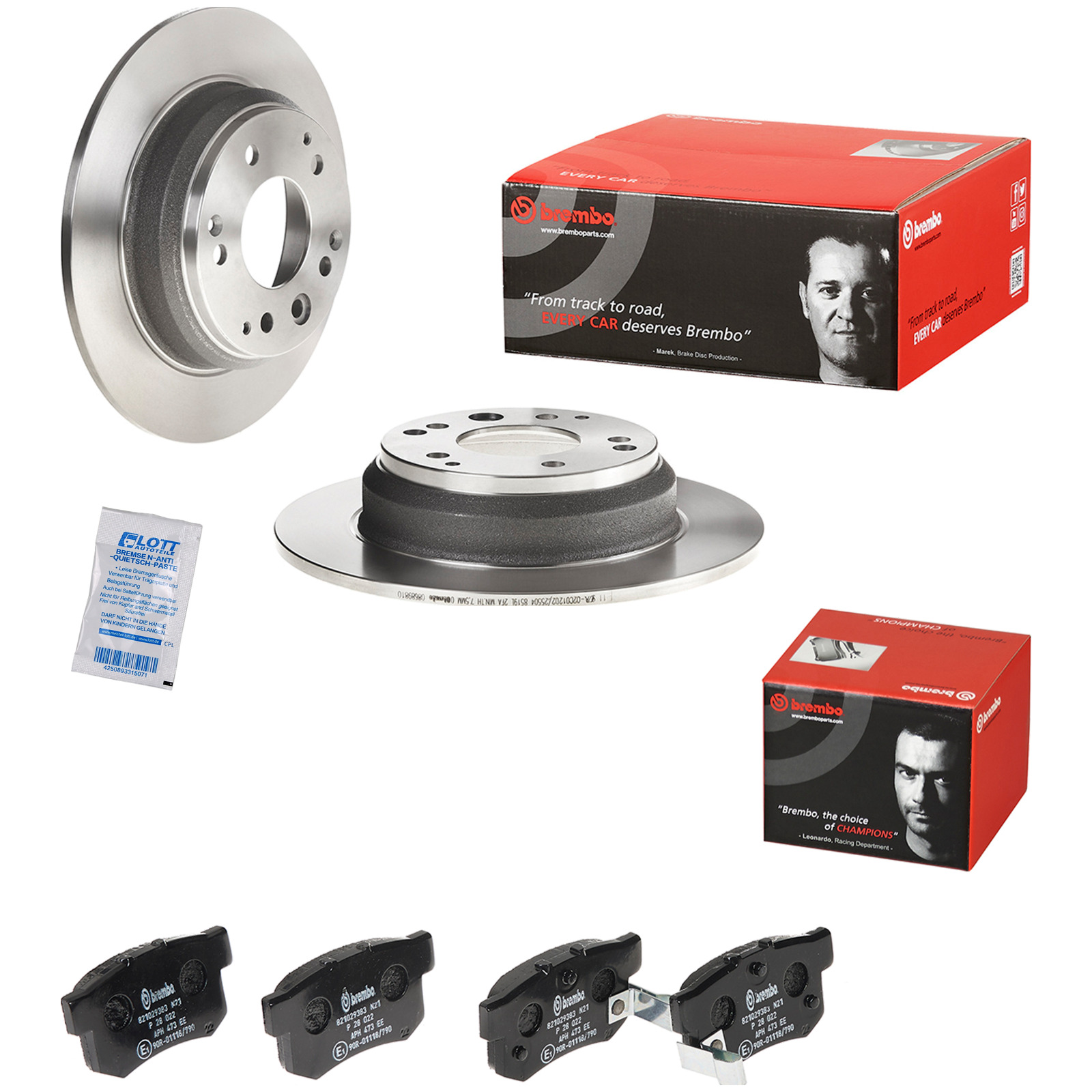 Brembo Bremsscheiben 282mm + Bremsbel&auml;ge Hinten passend f&uuml;r Honda Shuttle Legend
